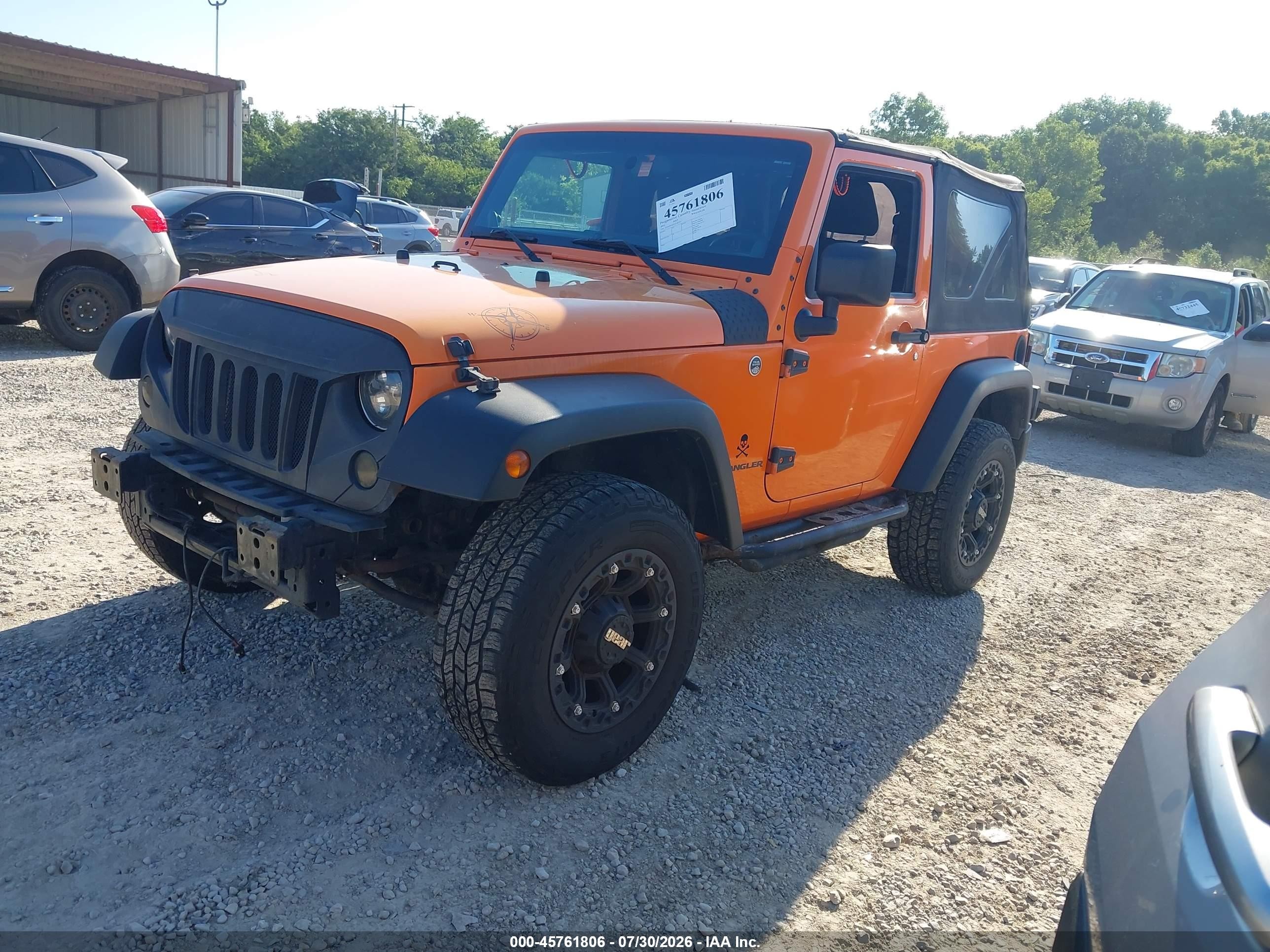2012 Jeep Wrangler Sport Orange vin: 1C4AJWAG7CL283337