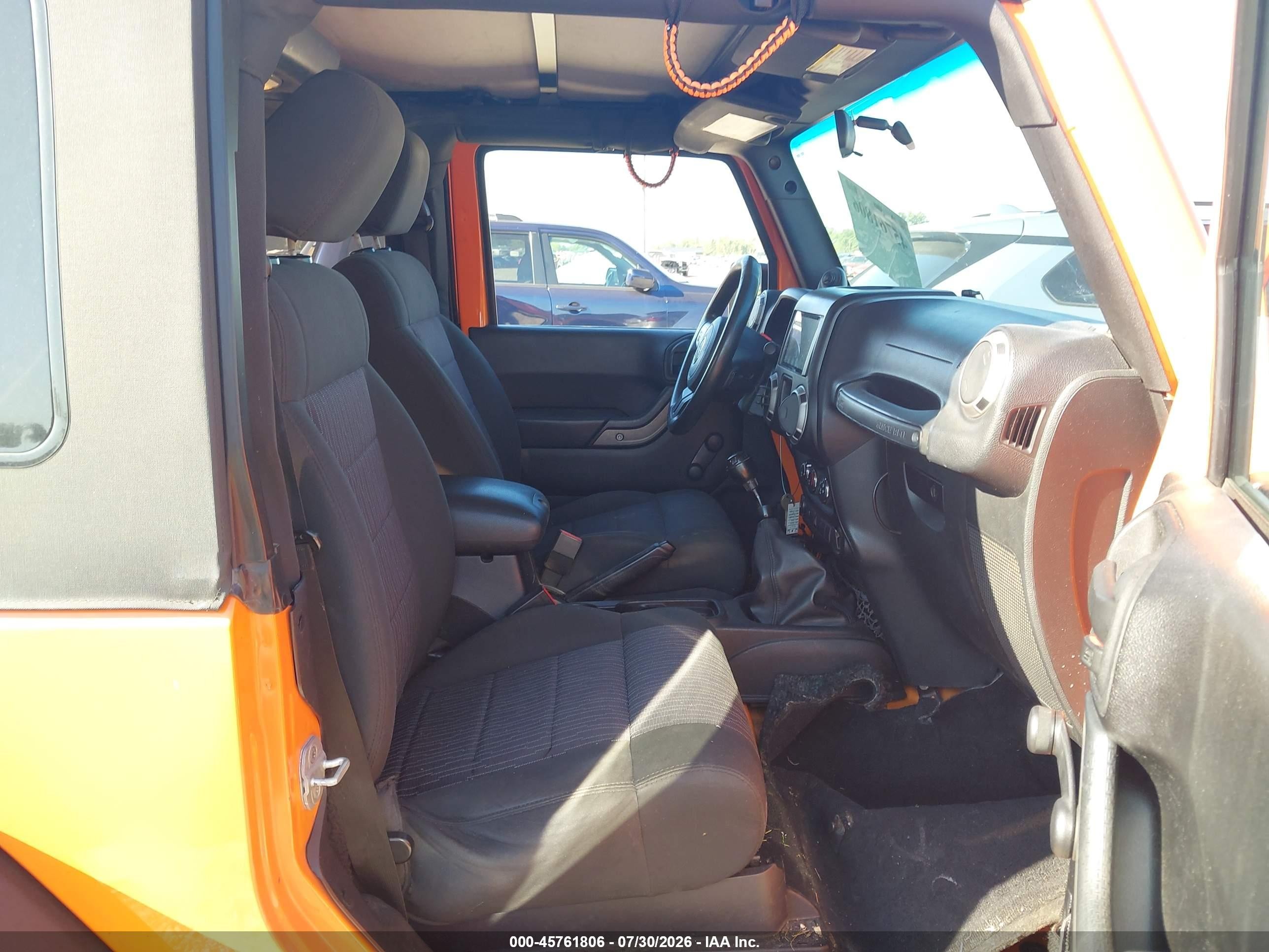 2012 Jeep Wrangler Sport Orange vin: 1C4AJWAG7CL283337