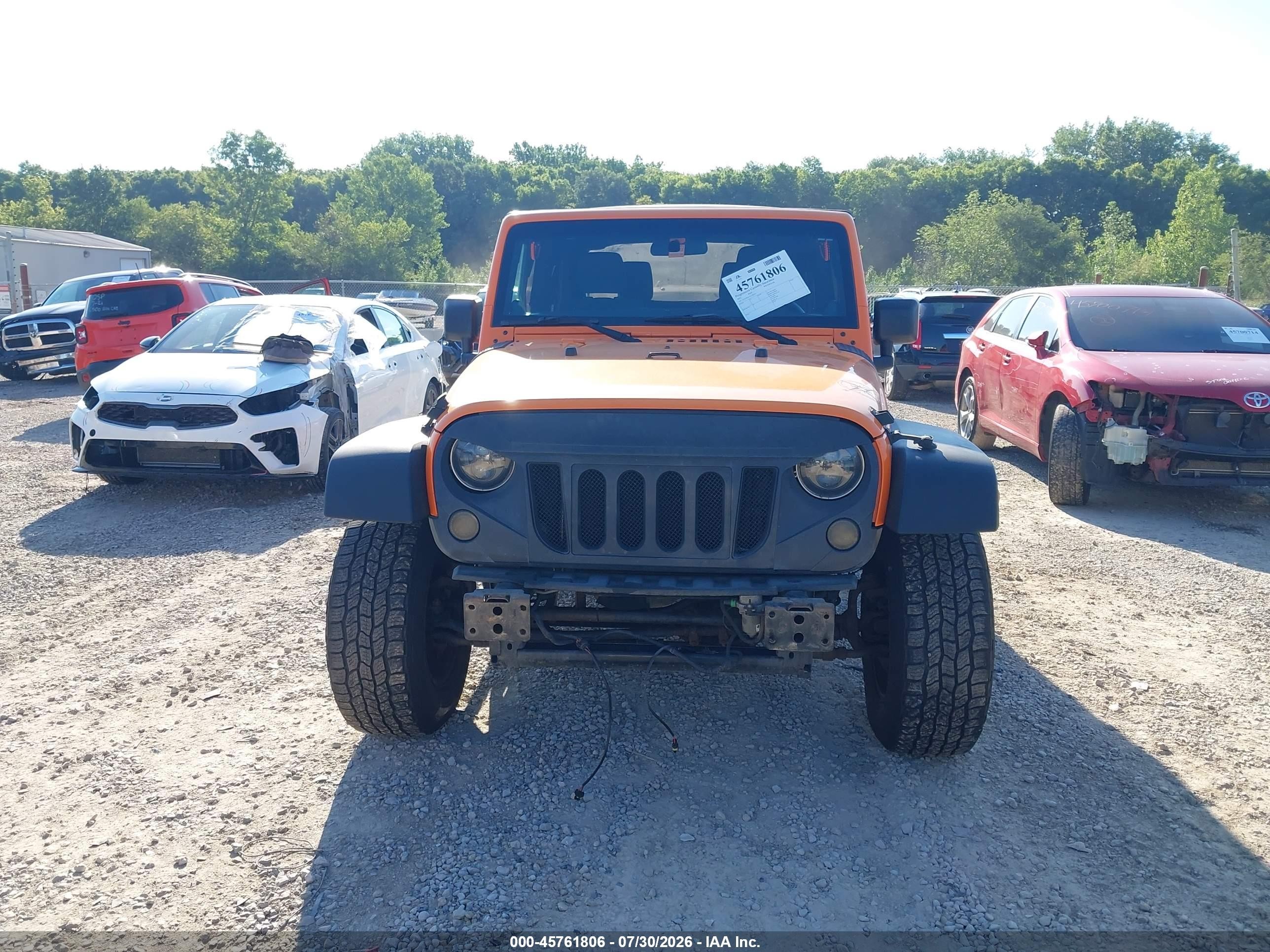 2012 Jeep Wrangler Sport Orange vin: 1C4AJWAG7CL283337