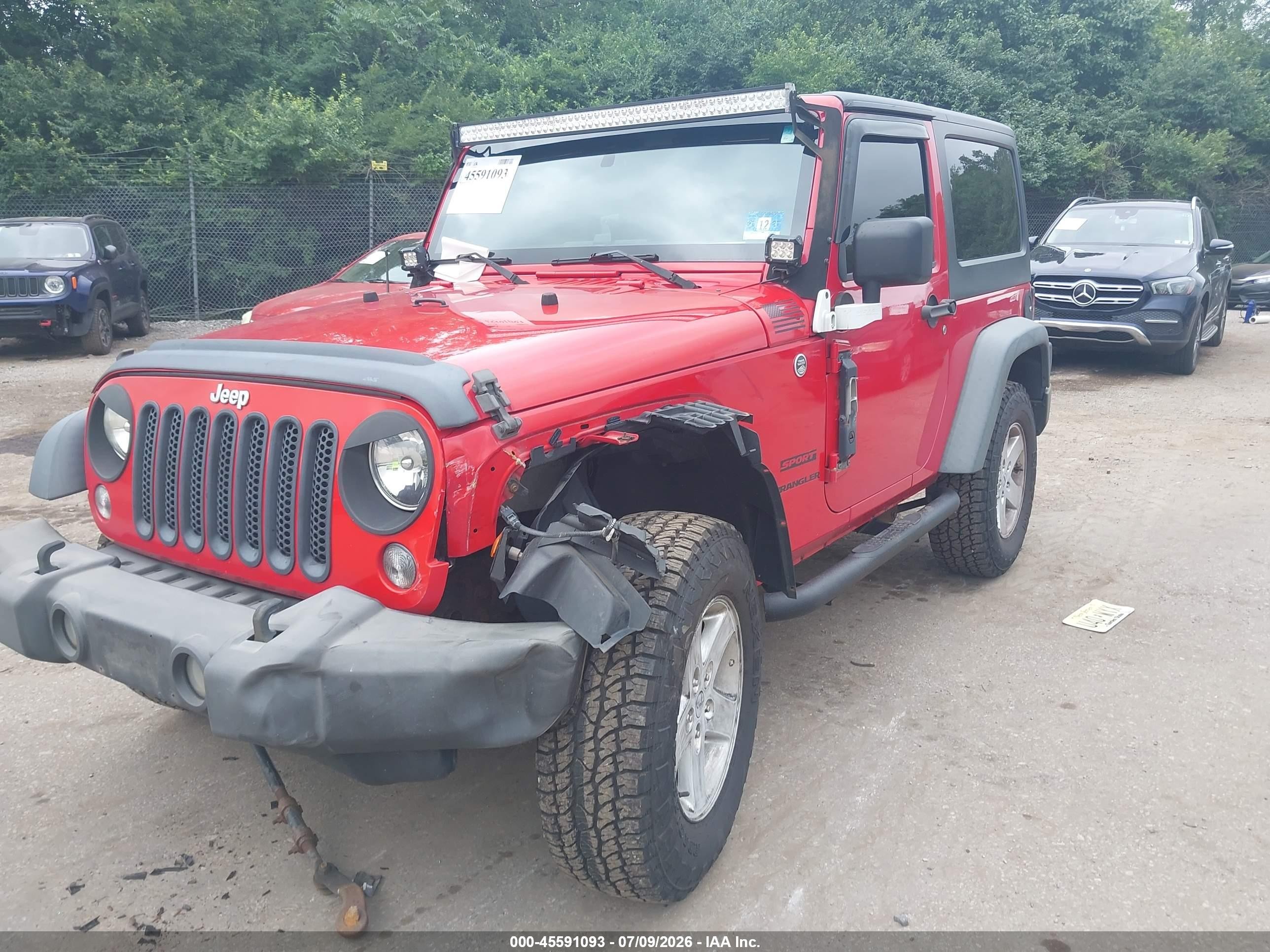 2014 Jeep Wrangler Sport Red vin: 1C4AJWAG7EL191163