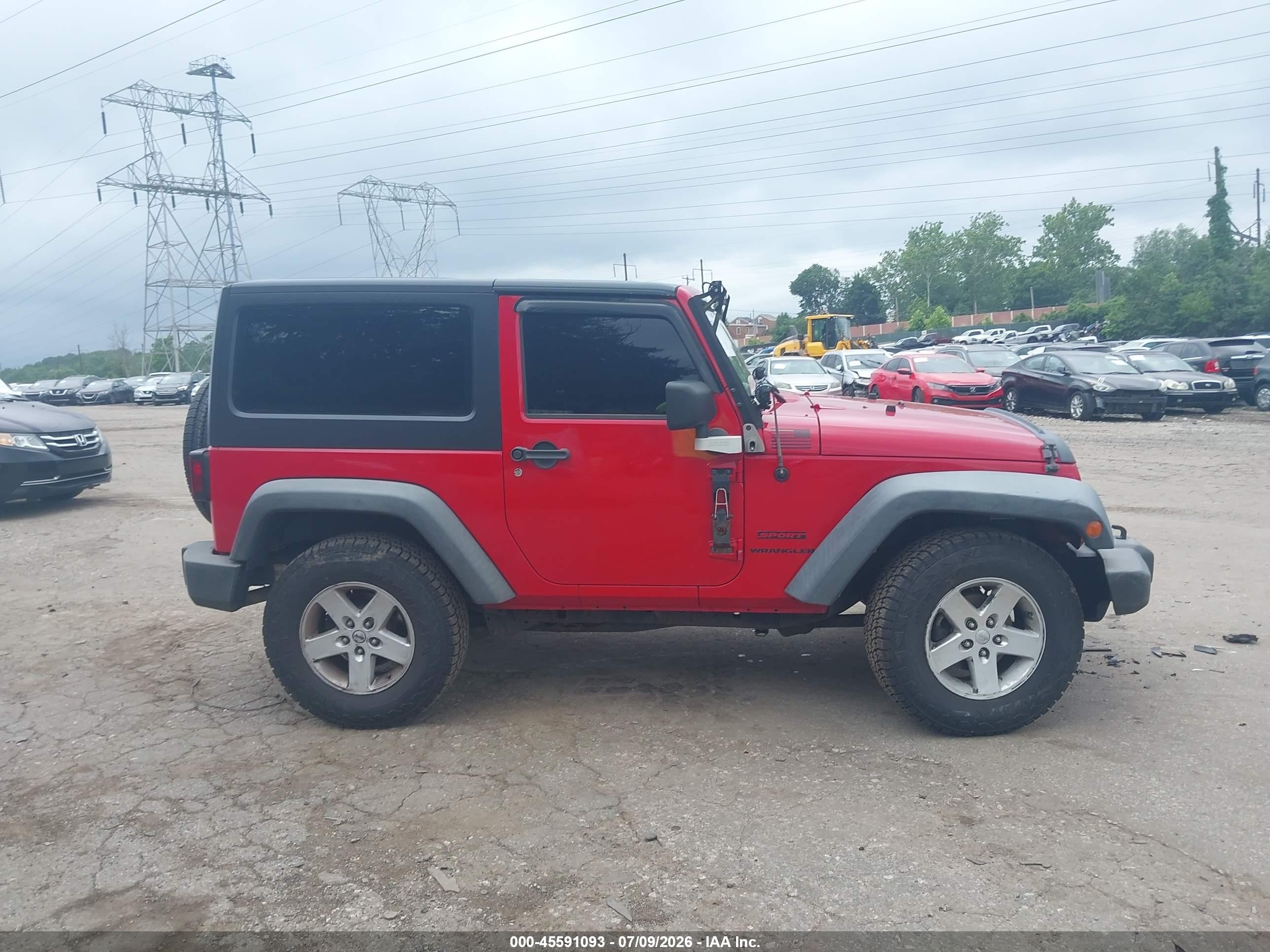 2014 Jeep Wrangler Sport Red vin: 1C4AJWAG7EL191163