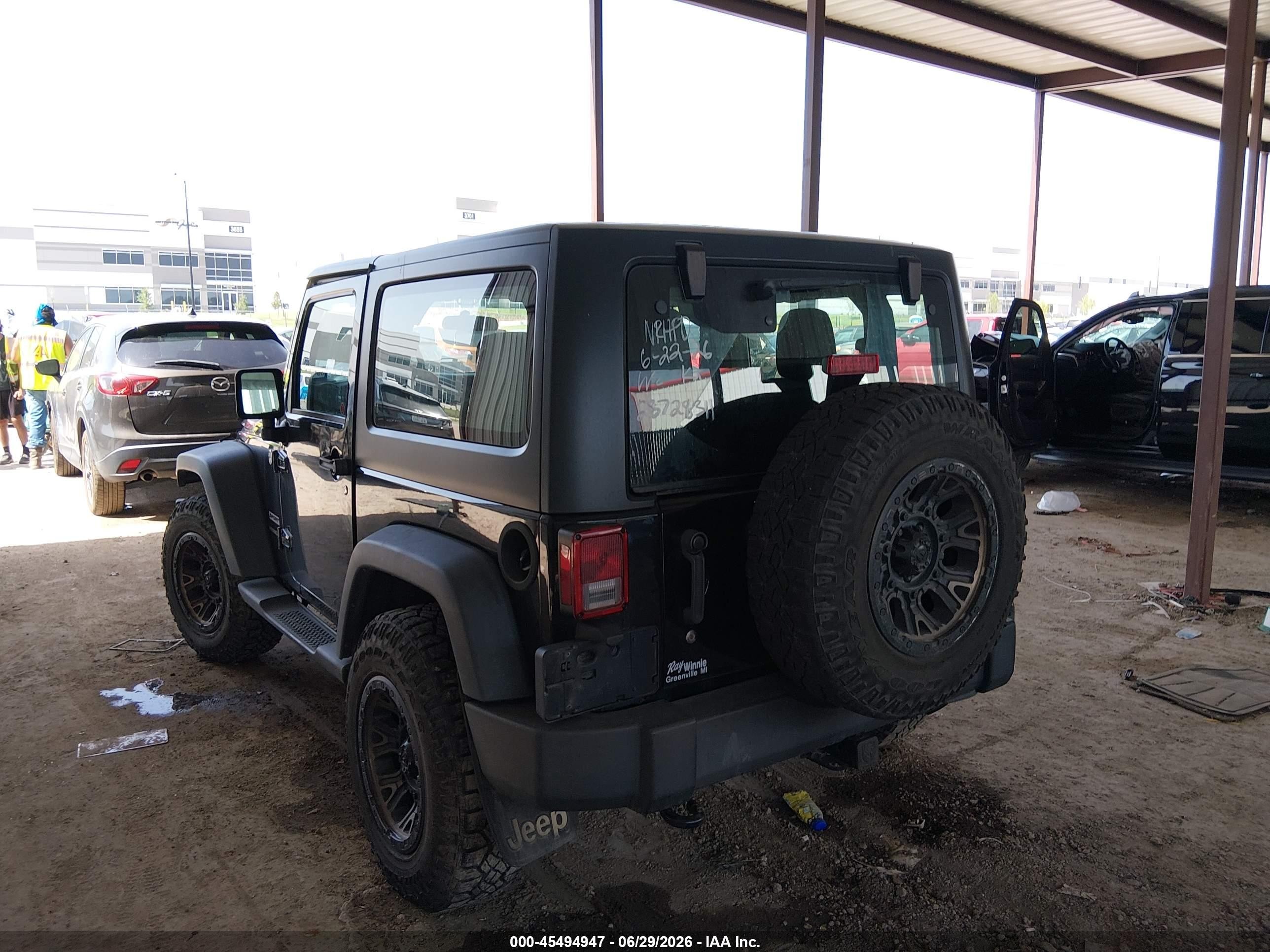 2015 Jeep Wrangler Sport Черный vin: 1C4AJWAG7FL542171