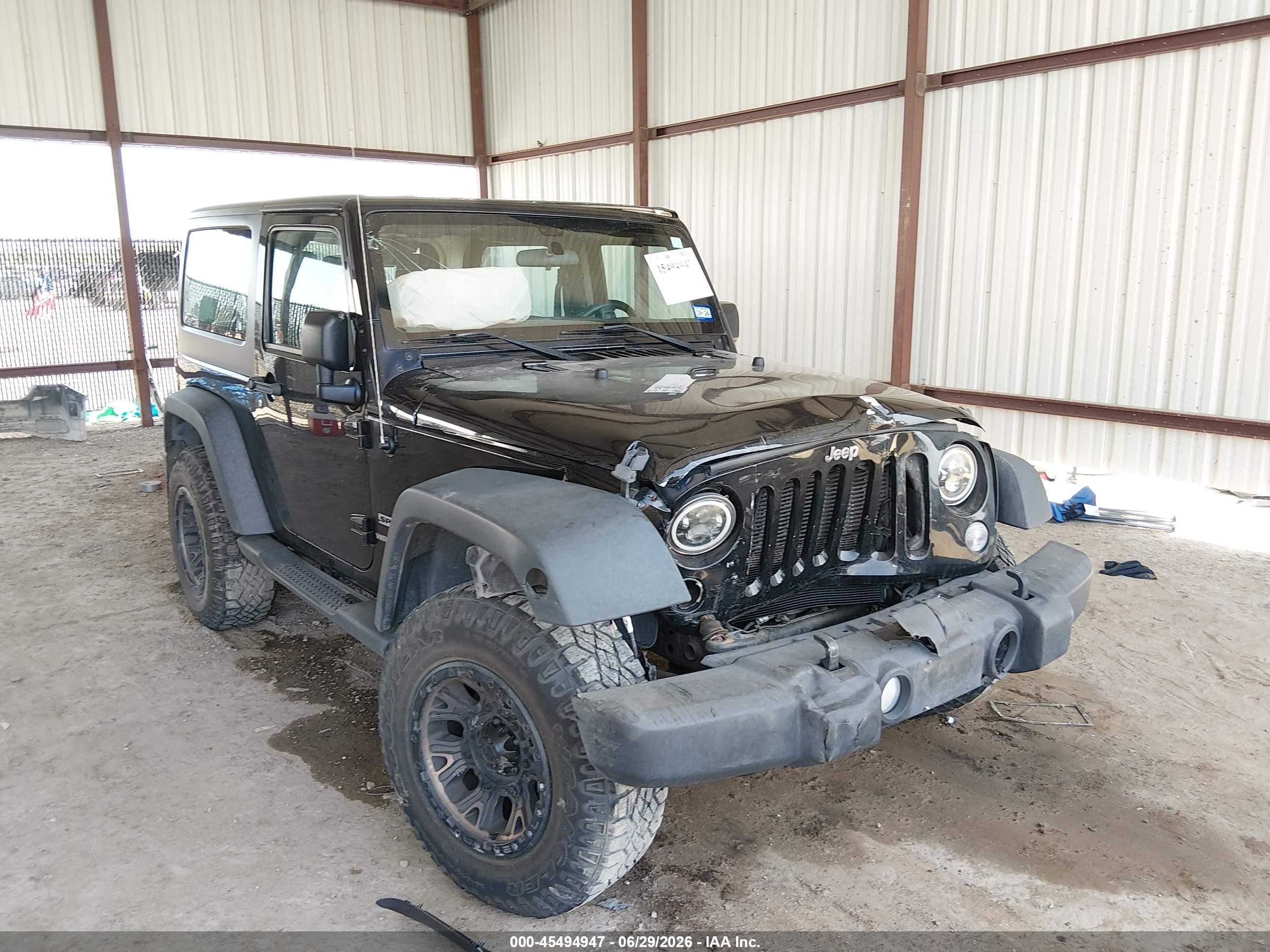 2015 Jeep Wrangler Sport Черный vin: 1C4AJWAG7FL542171
