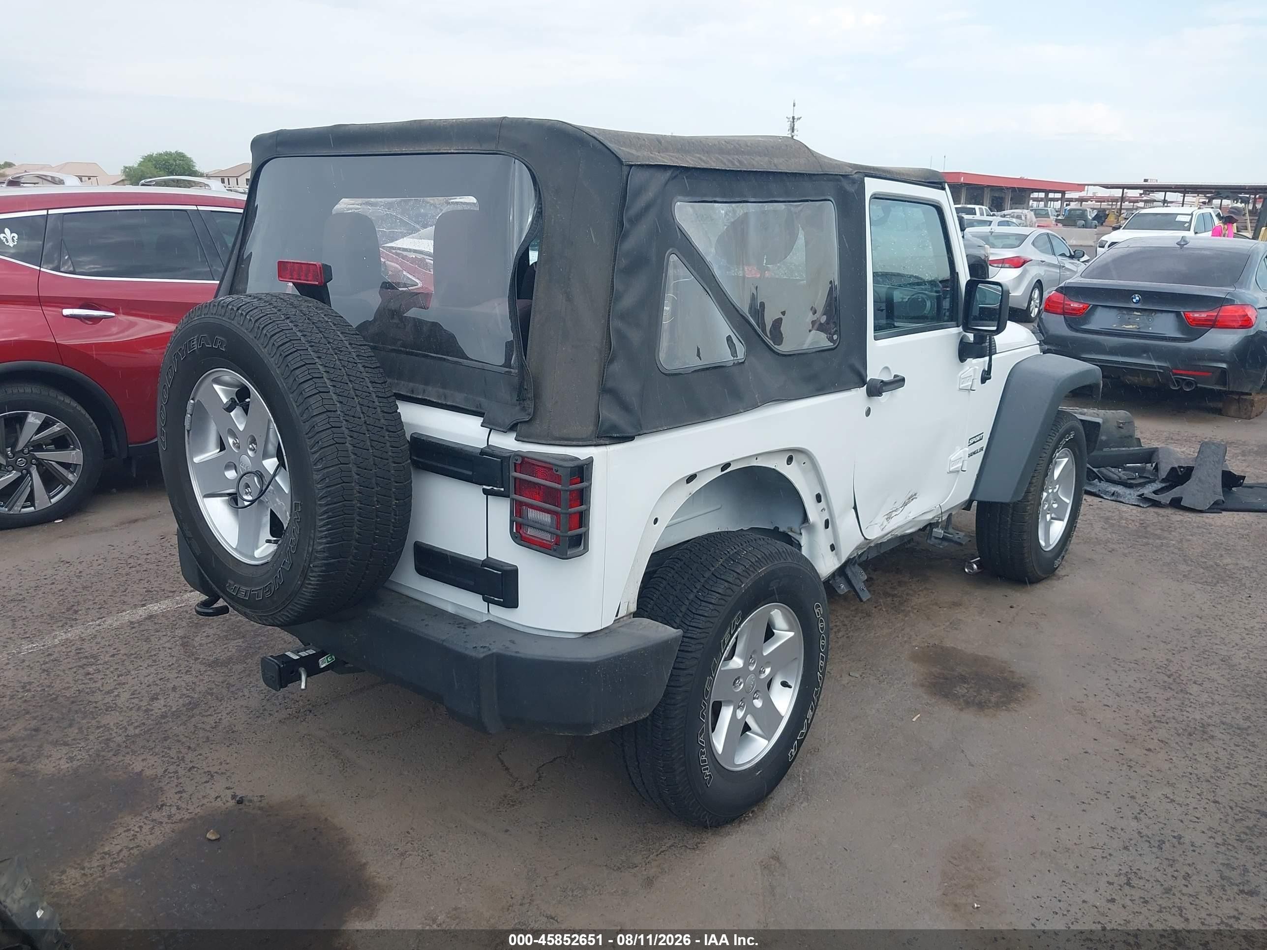 2015 Jeep Wrangler Sport White vin: 1C4AJWAG7FL608170