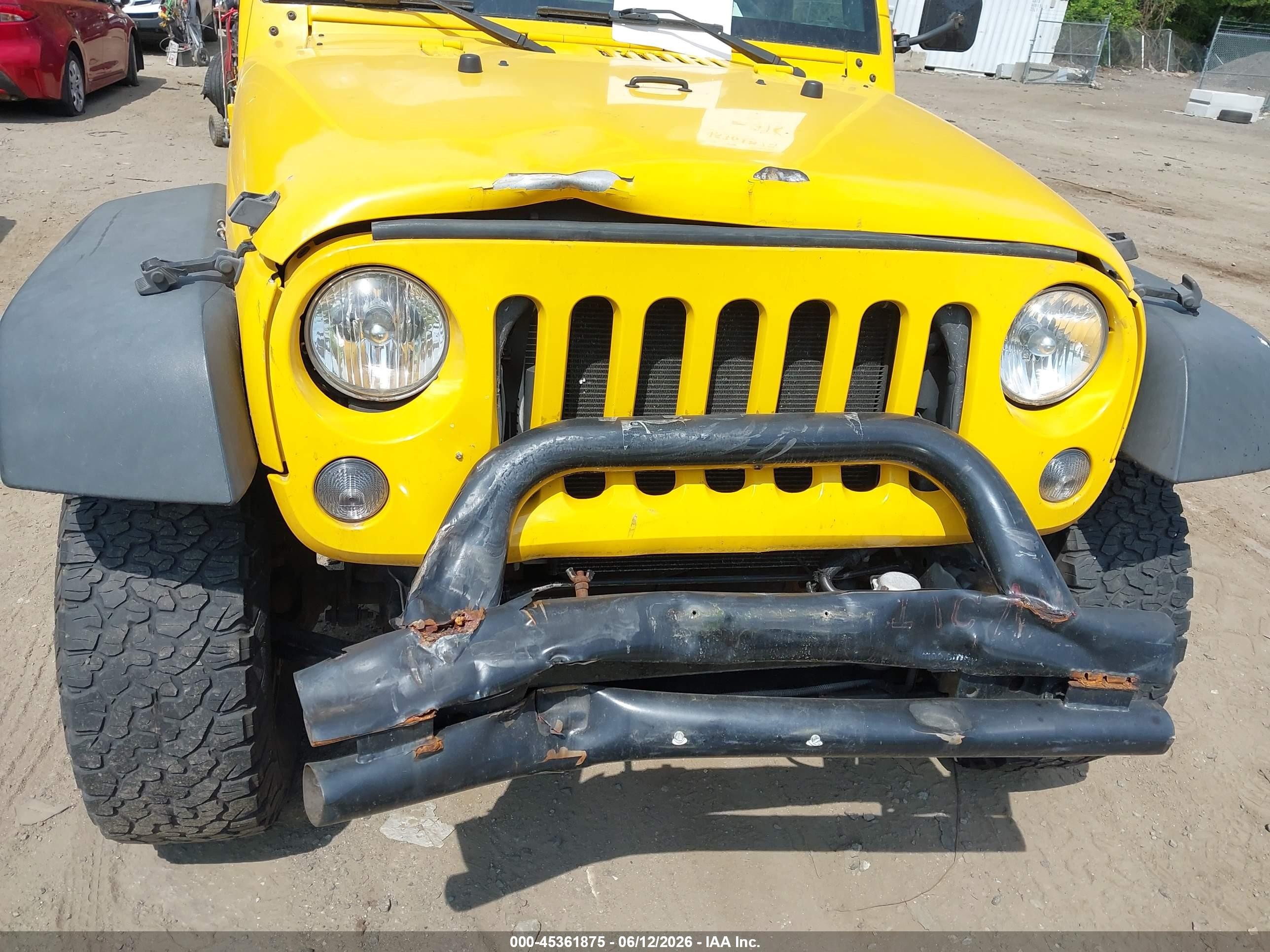 2015 Jeep Wrangler Sport Yellow vin: 1C4AJWAG7FL646191