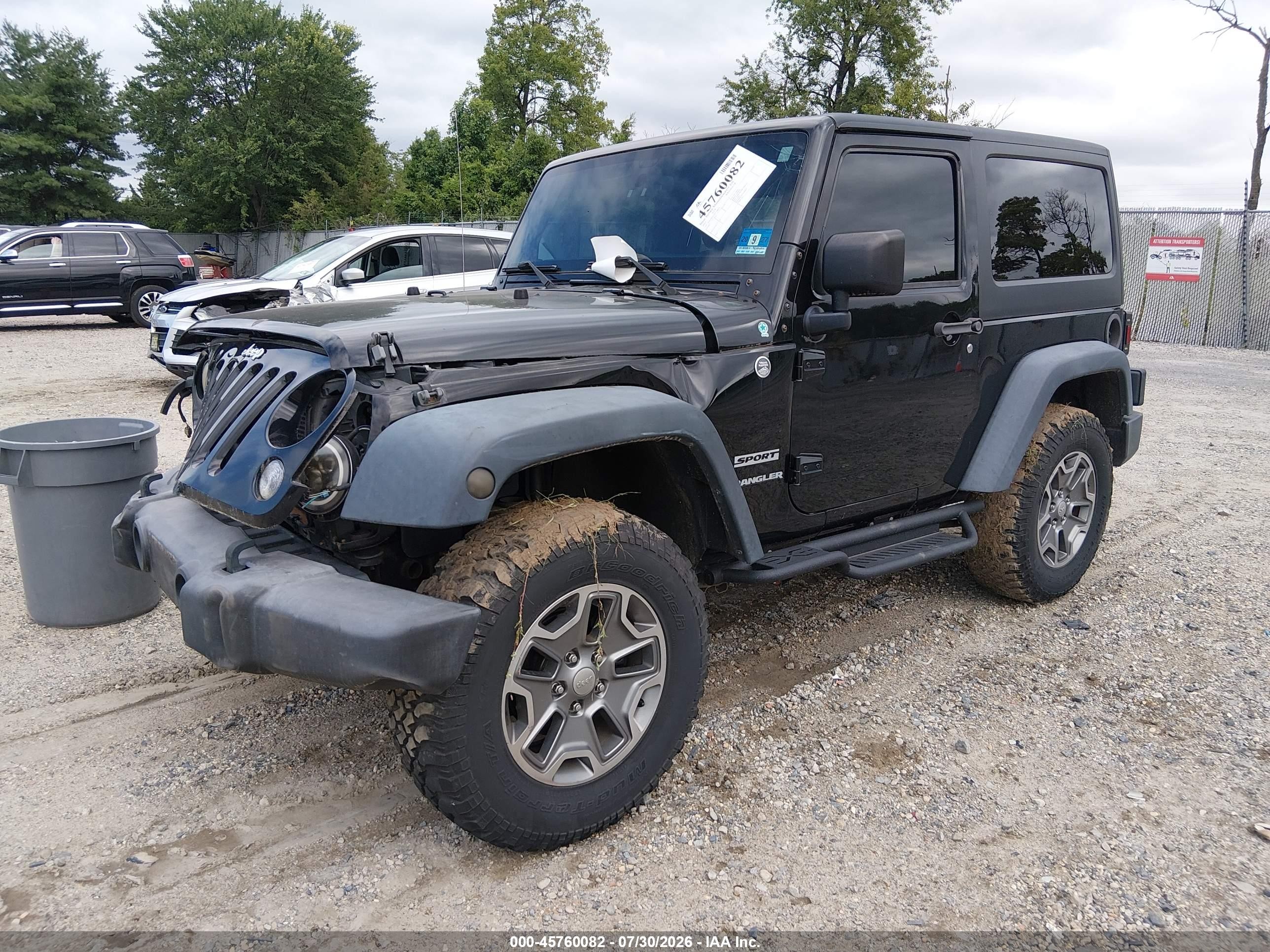 2015 Jeep Wrangler Sport Black vin: 1C4AJWAG7FL748073