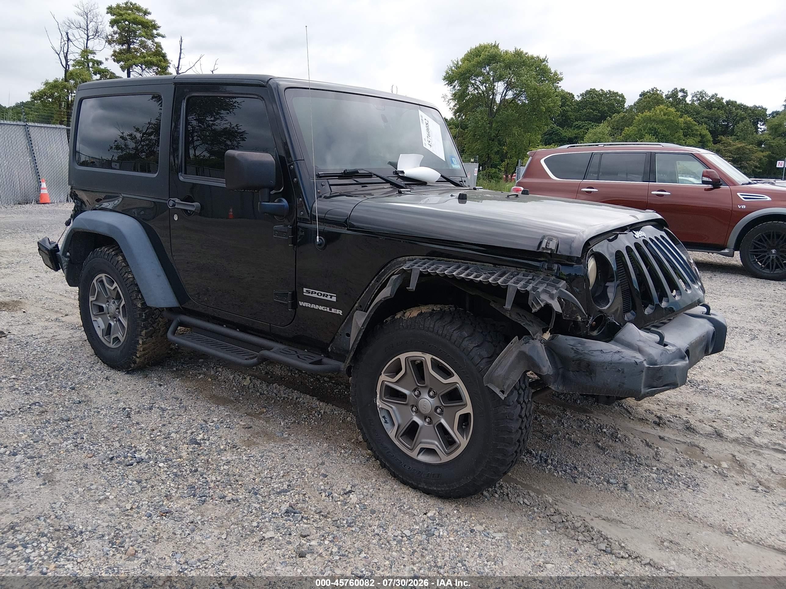 2015 Jeep Wrangler Sport Black vin: 1C4AJWAG7FL748073