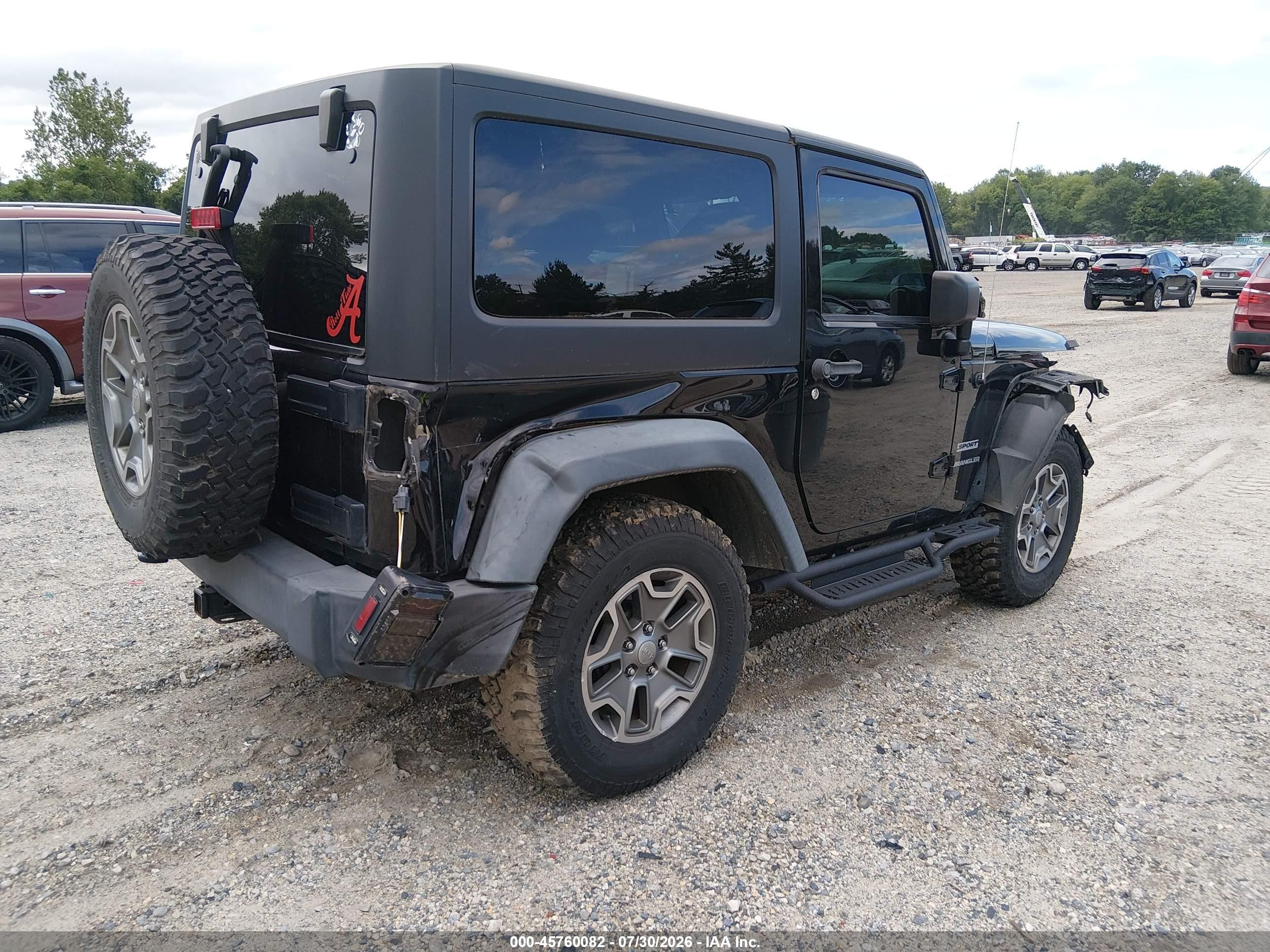 2015 Jeep Wrangler Sport Black vin: 1C4AJWAG7FL748073