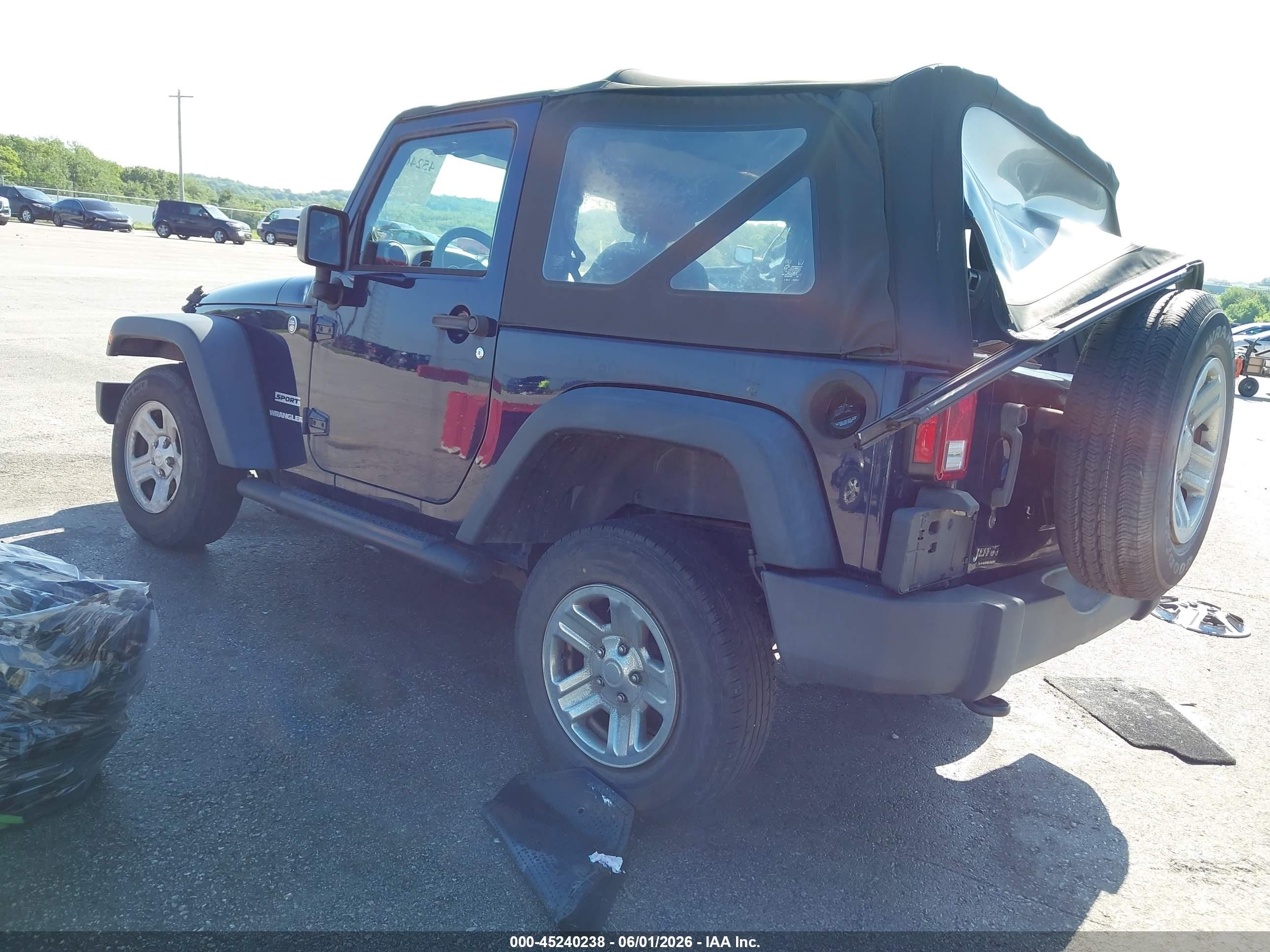 2013 Jeep Wrangler Sport Blue vin: 1C4AJWAG8DL504963