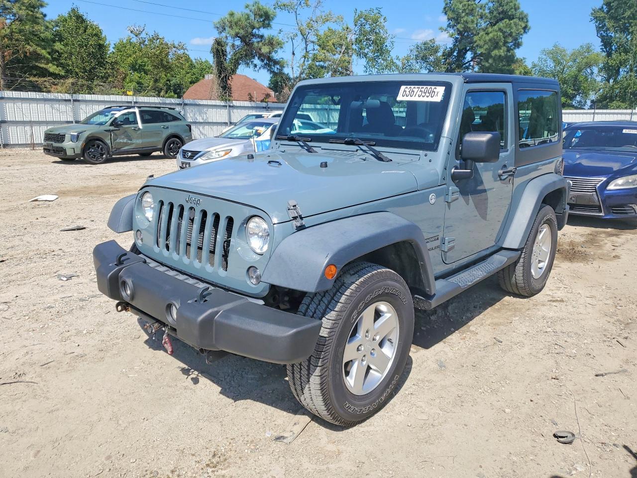 2014 Jeep Wrangler Sport Gray vin: 1C4AJWAG8EL107237