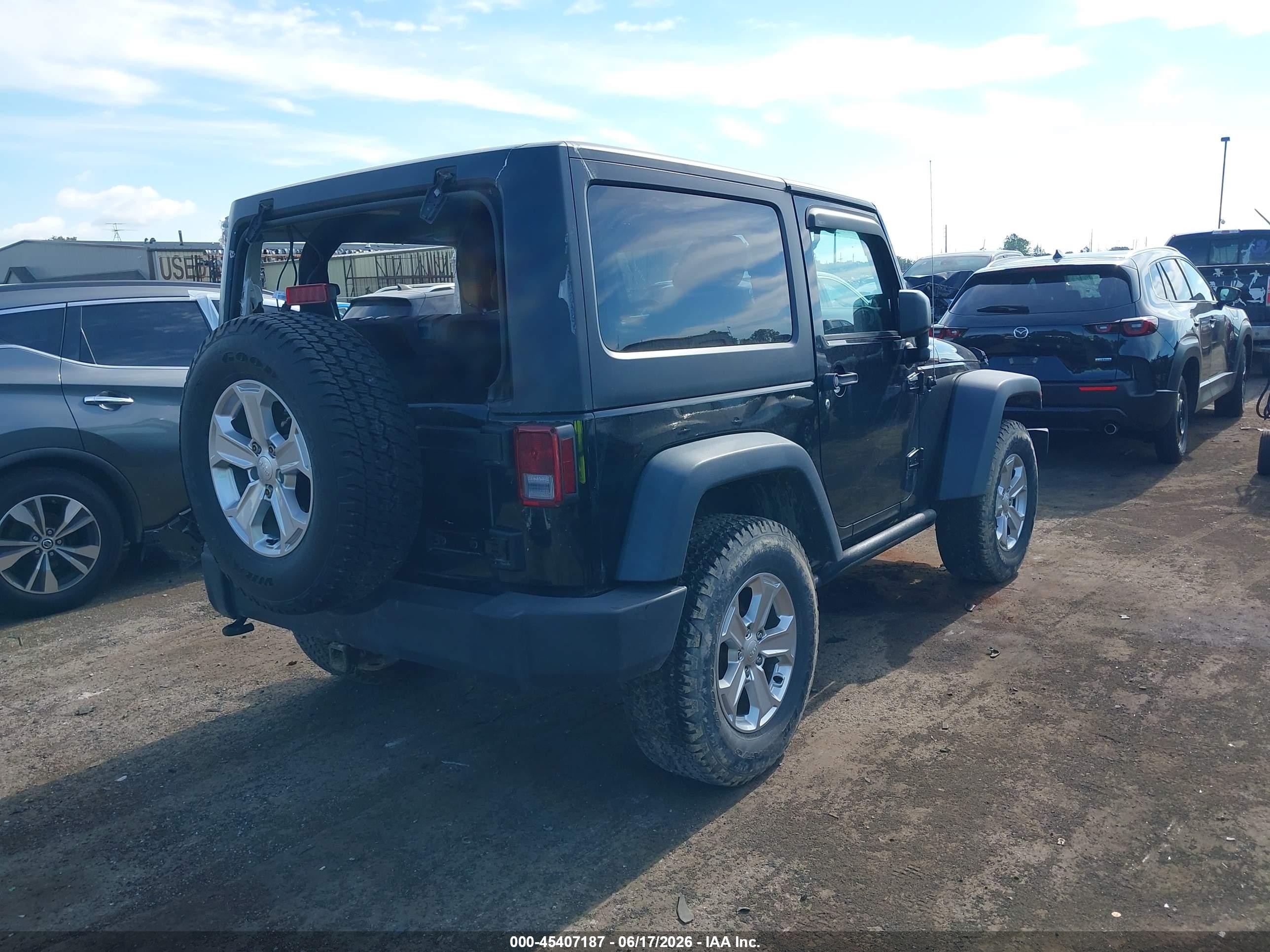 2014 Jeep Wrangler Sport Black vin: 1C4AJWAG8EL178583