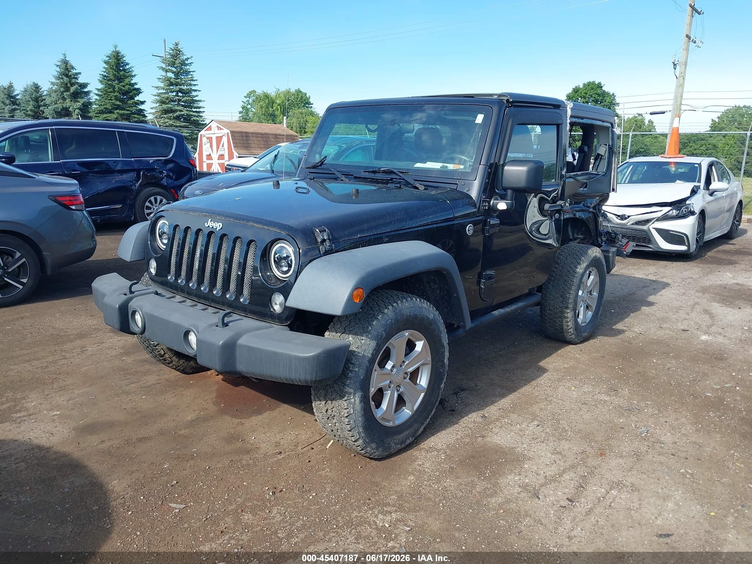 2014 Jeep Wrangler Sport Black vin: 1C4AJWAG8EL178583