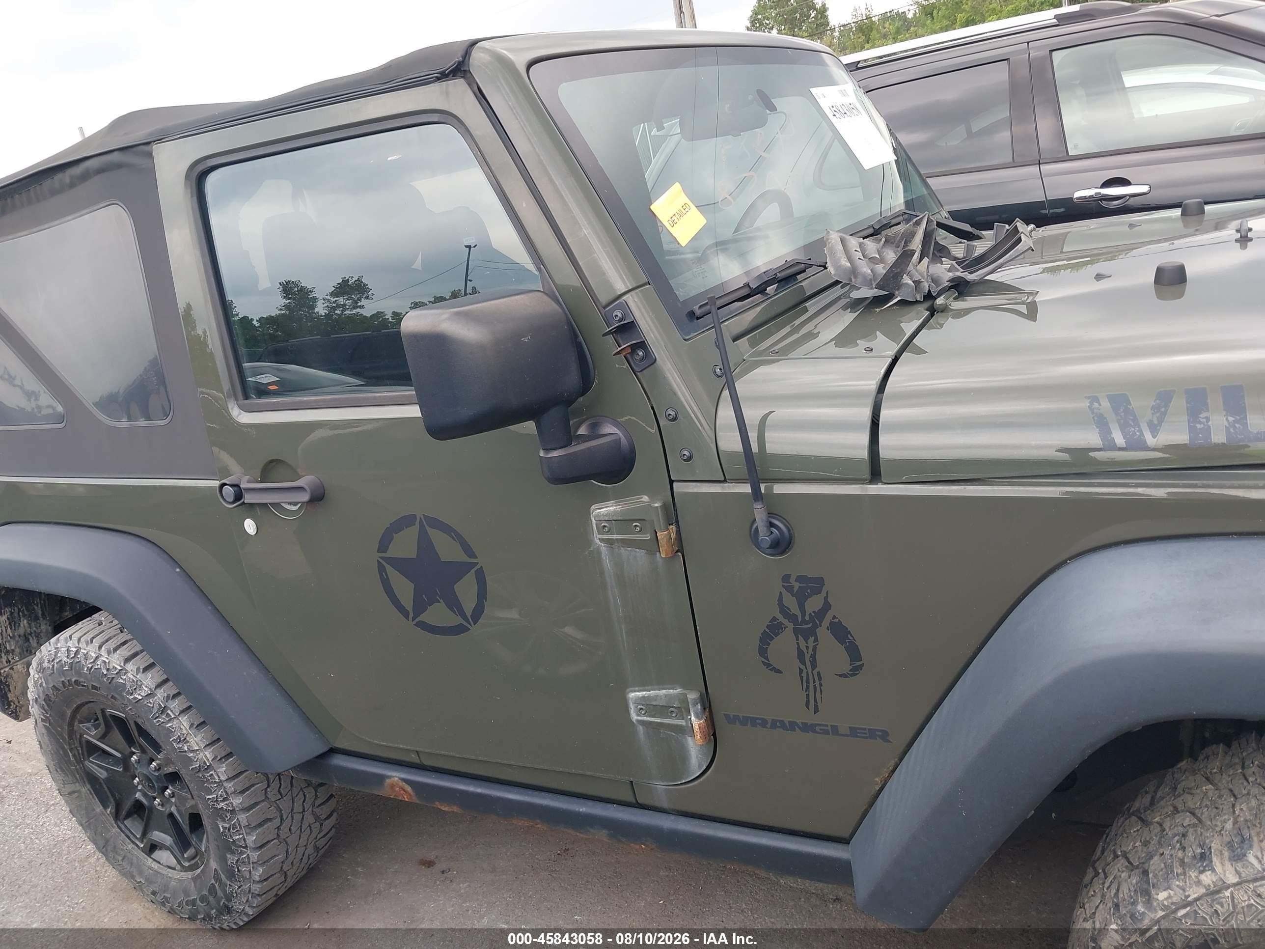 2015 Jeep Wrangler Willys Wheeler Green vin: 1C4AJWAG9FL592635