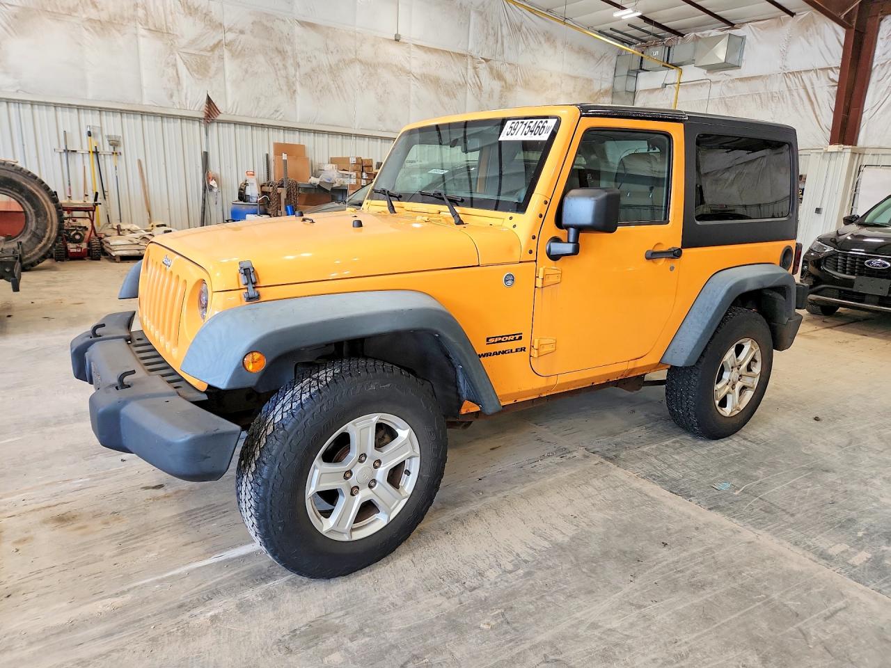 2012 Jeep Wrangler Sport Yellow vin: 1C4AJWAGXCL119788