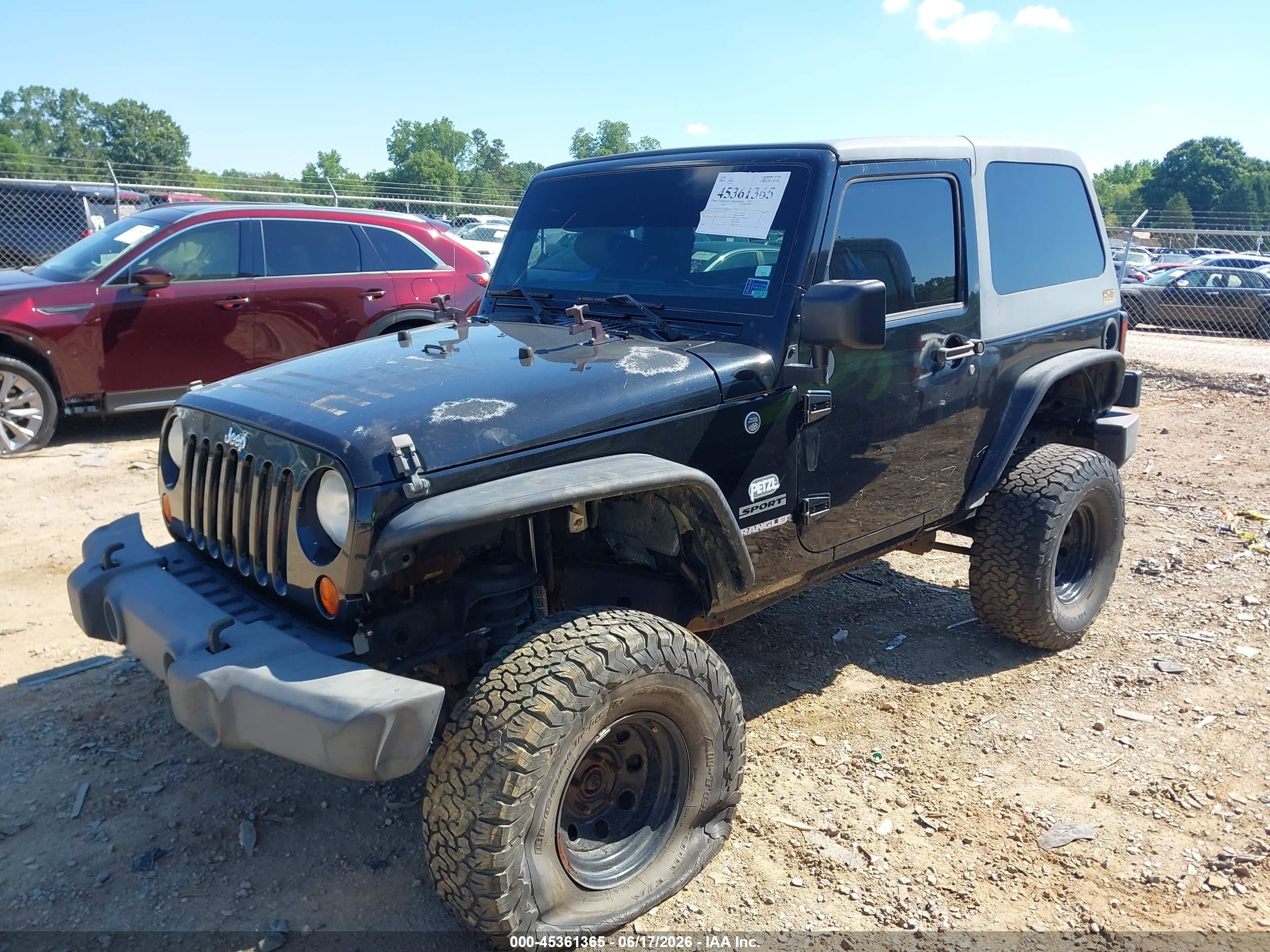 2012 Jeep Wrangler Sport Black vin: 1C4AJWAGXCL169154