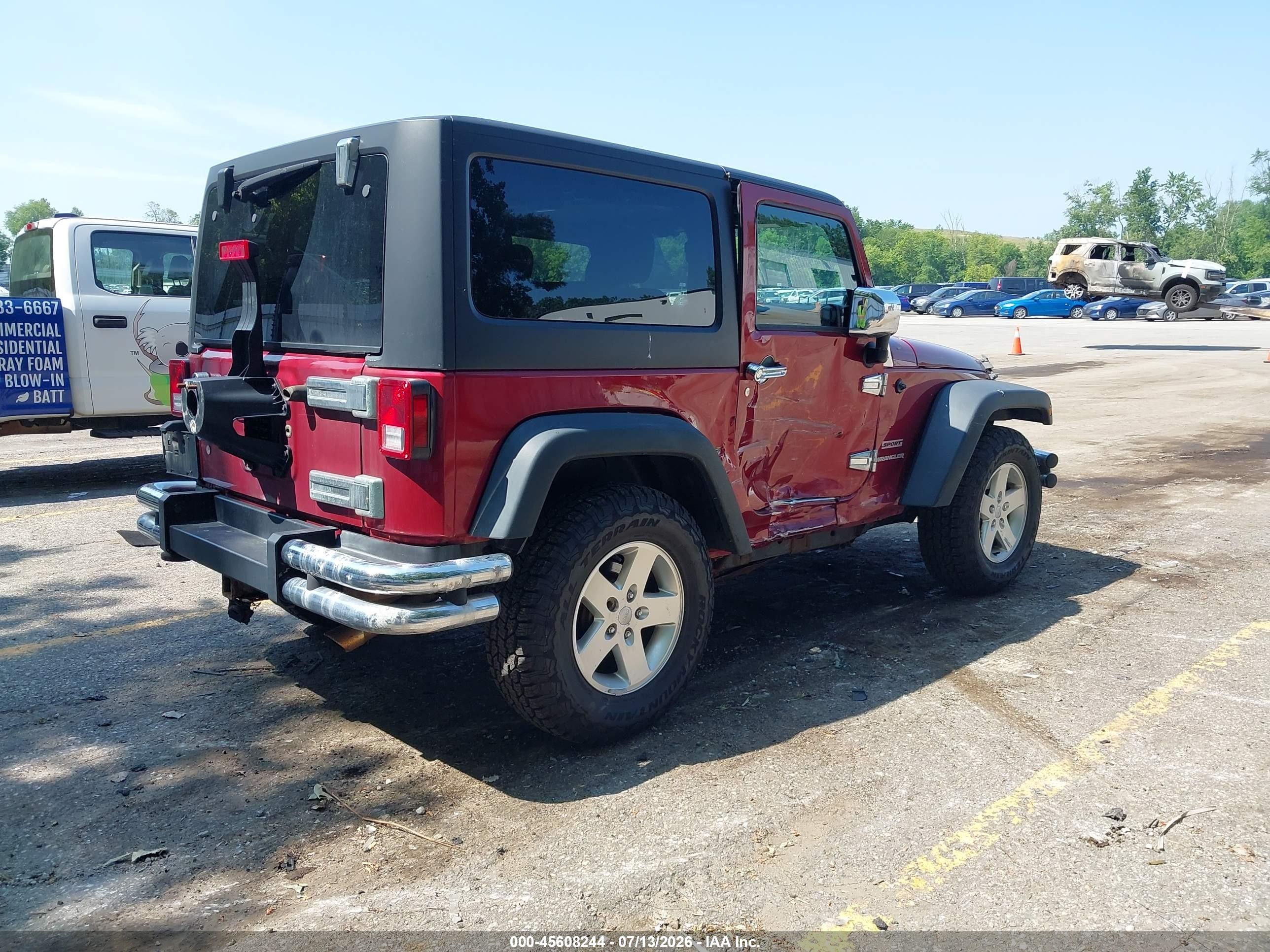 2012 Jeep Wrangler Sport Burgundy vin: 1C4AJWAGXCL253698