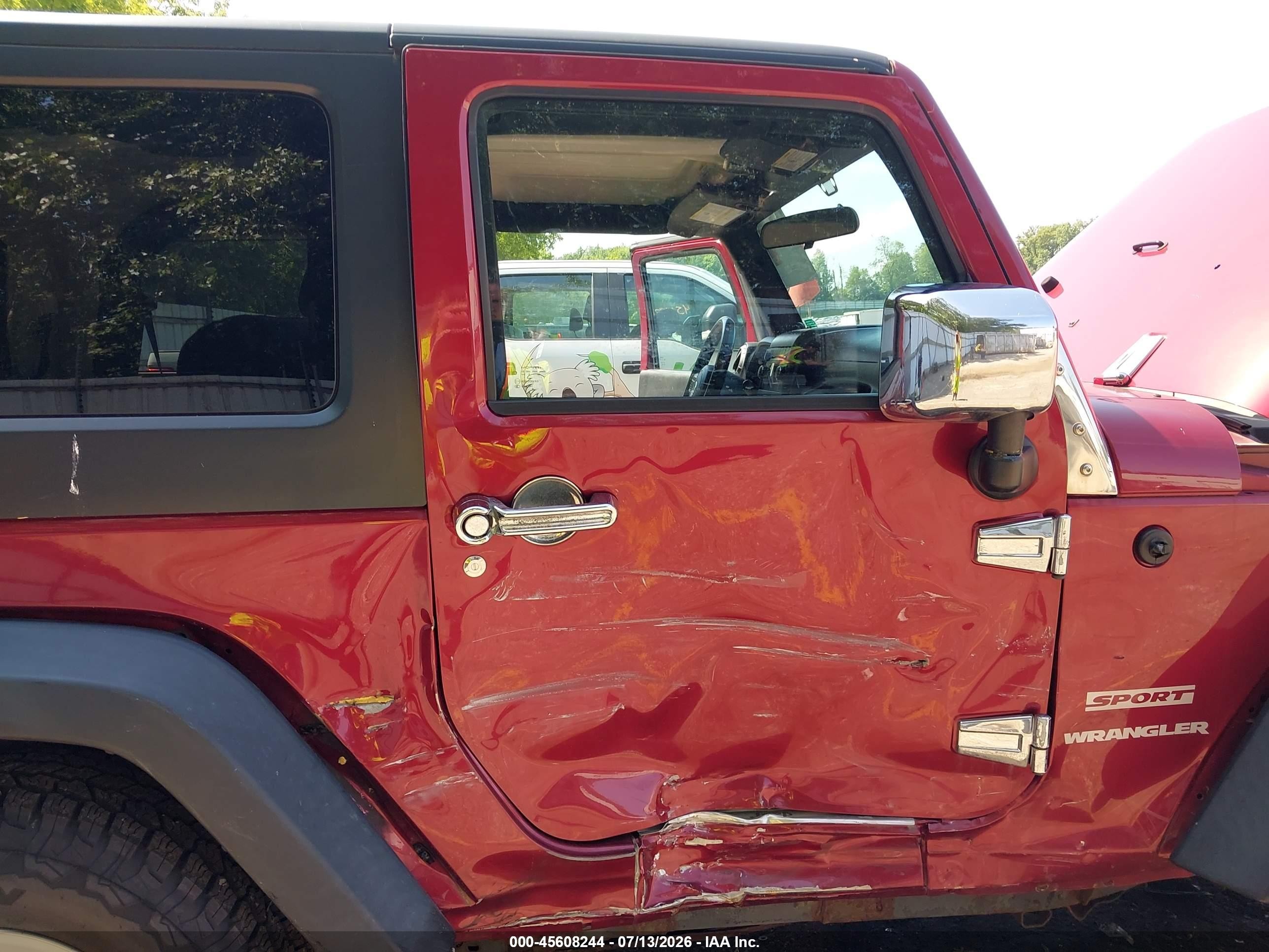2012 Jeep Wrangler Sport Burgundy vin: 1C4AJWAGXCL253698