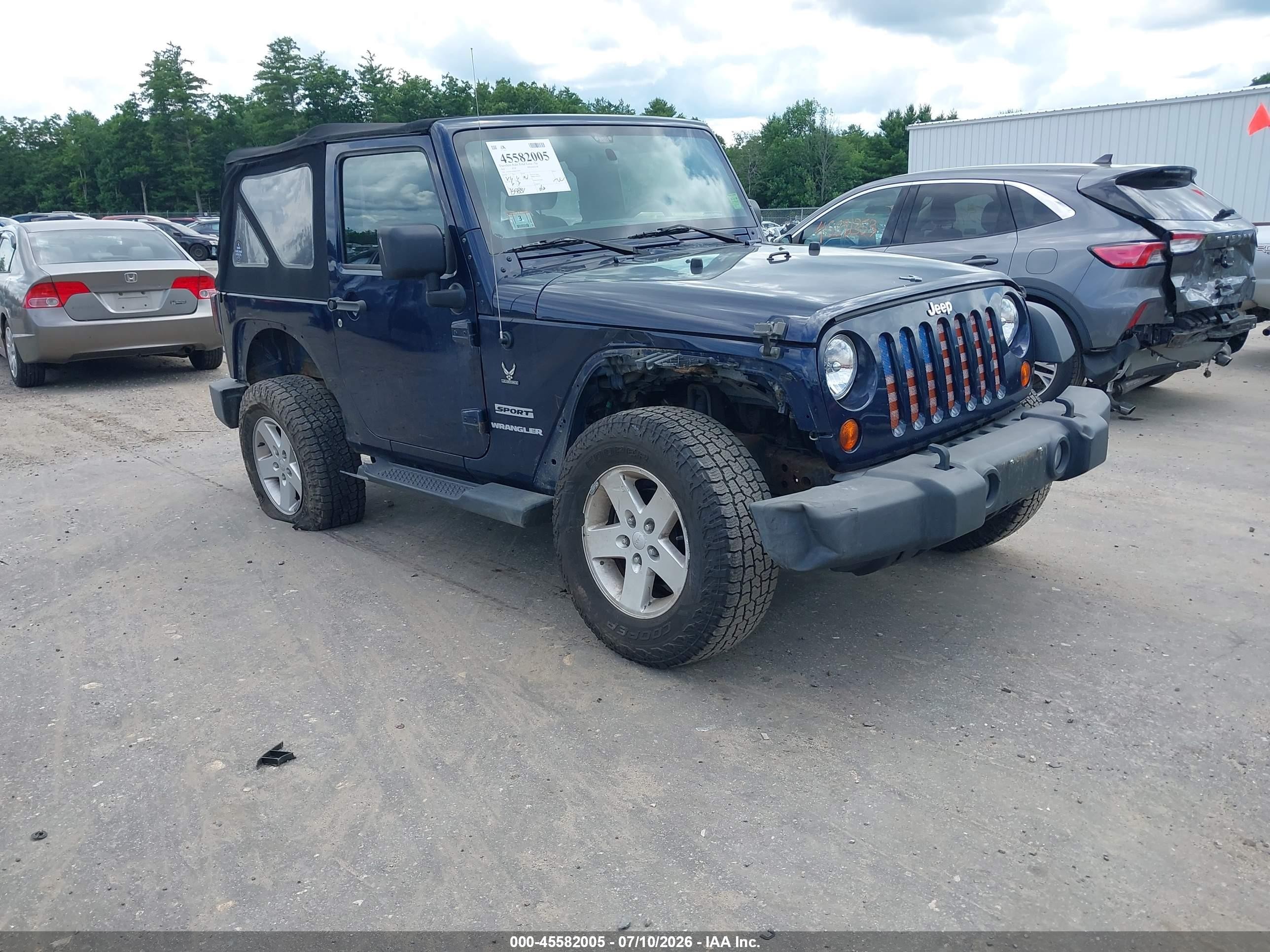 2013 Jeep Wrangler Sport Синий vin: 1C4AJWAGXDL576795