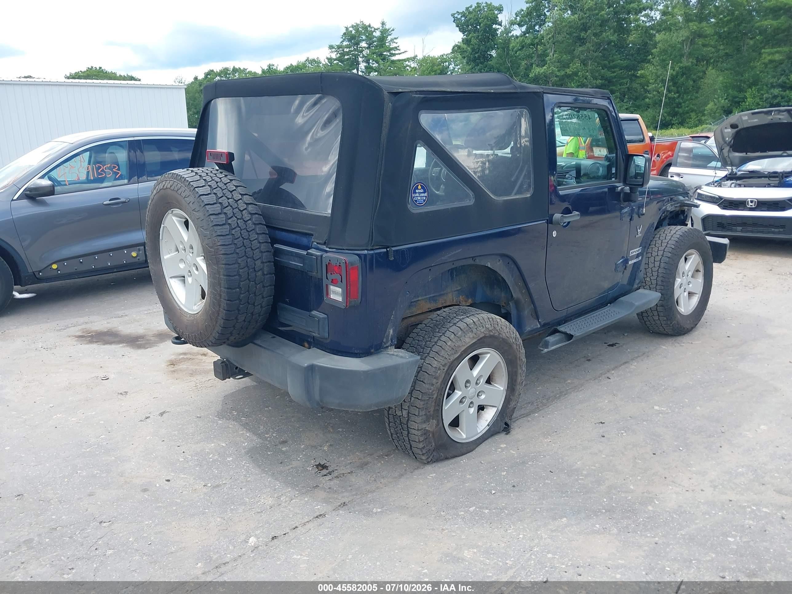 2013 Jeep Wrangler Sport Blue vin: 1C4AJWAGXDL576795