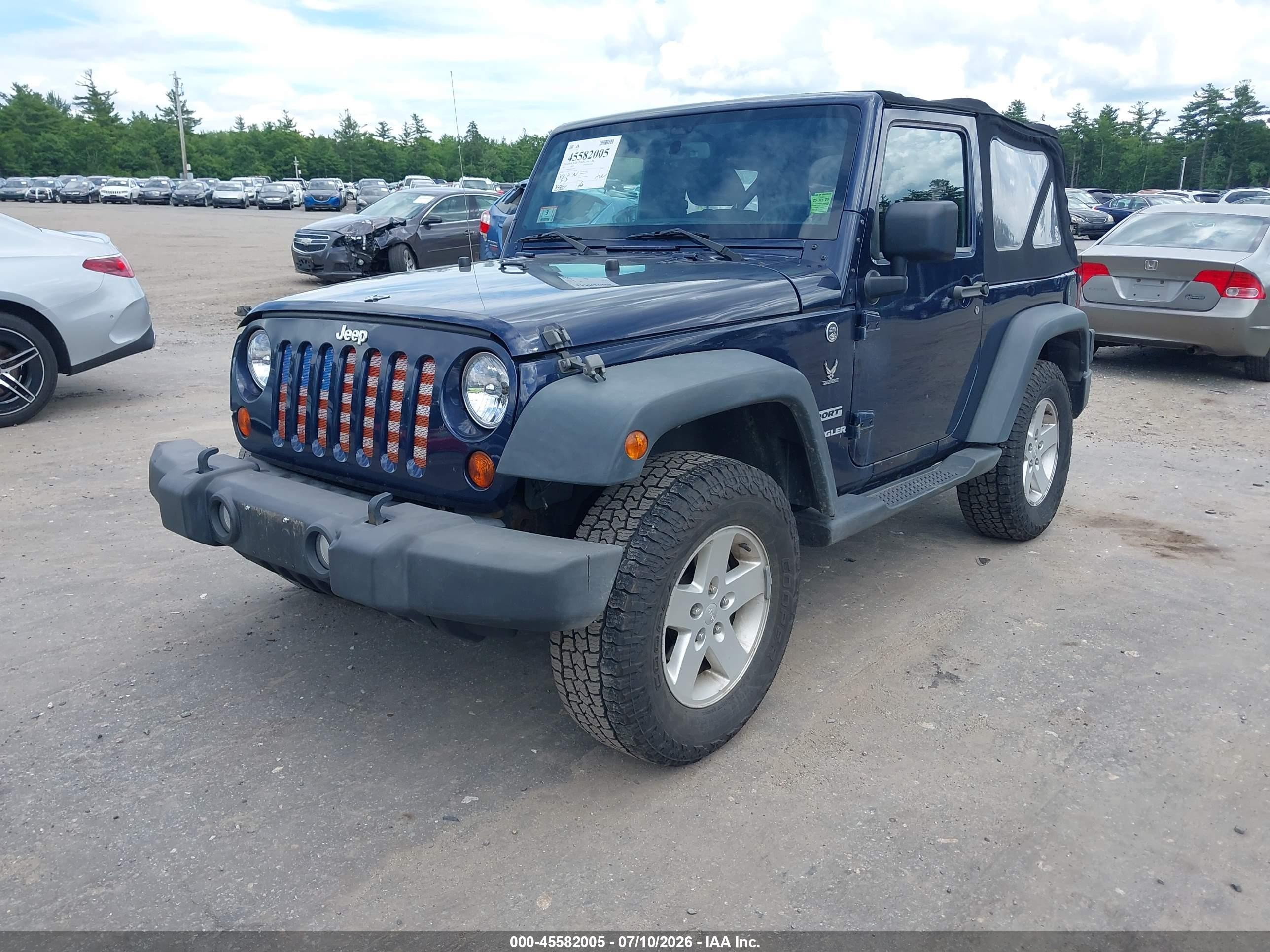 2013 Jeep Wrangler Sport Blue vin: 1C4AJWAGXDL576795