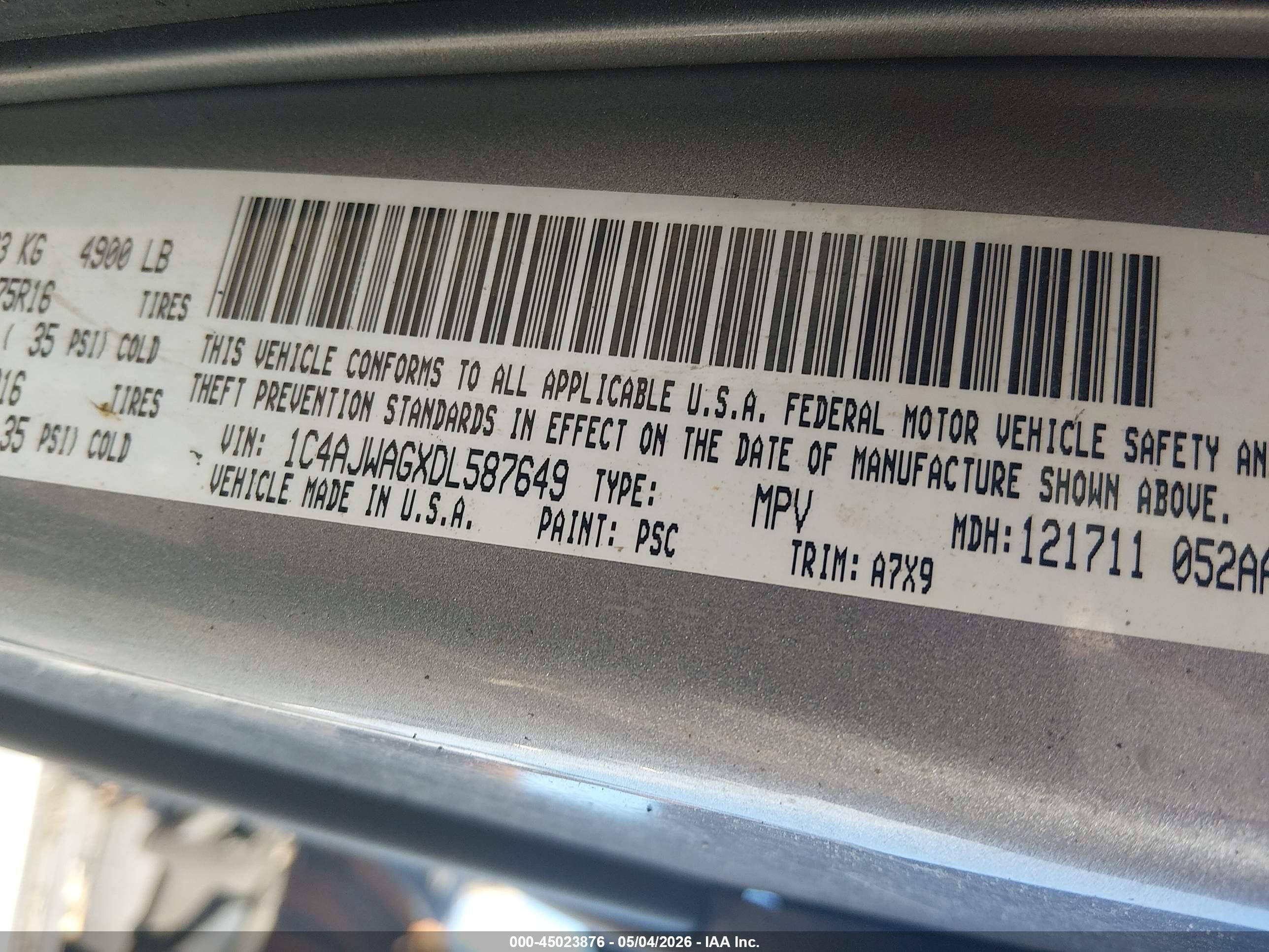 2013 Jeep Wrangler Sport Silver vin: 1C4AJWAGXDL587649