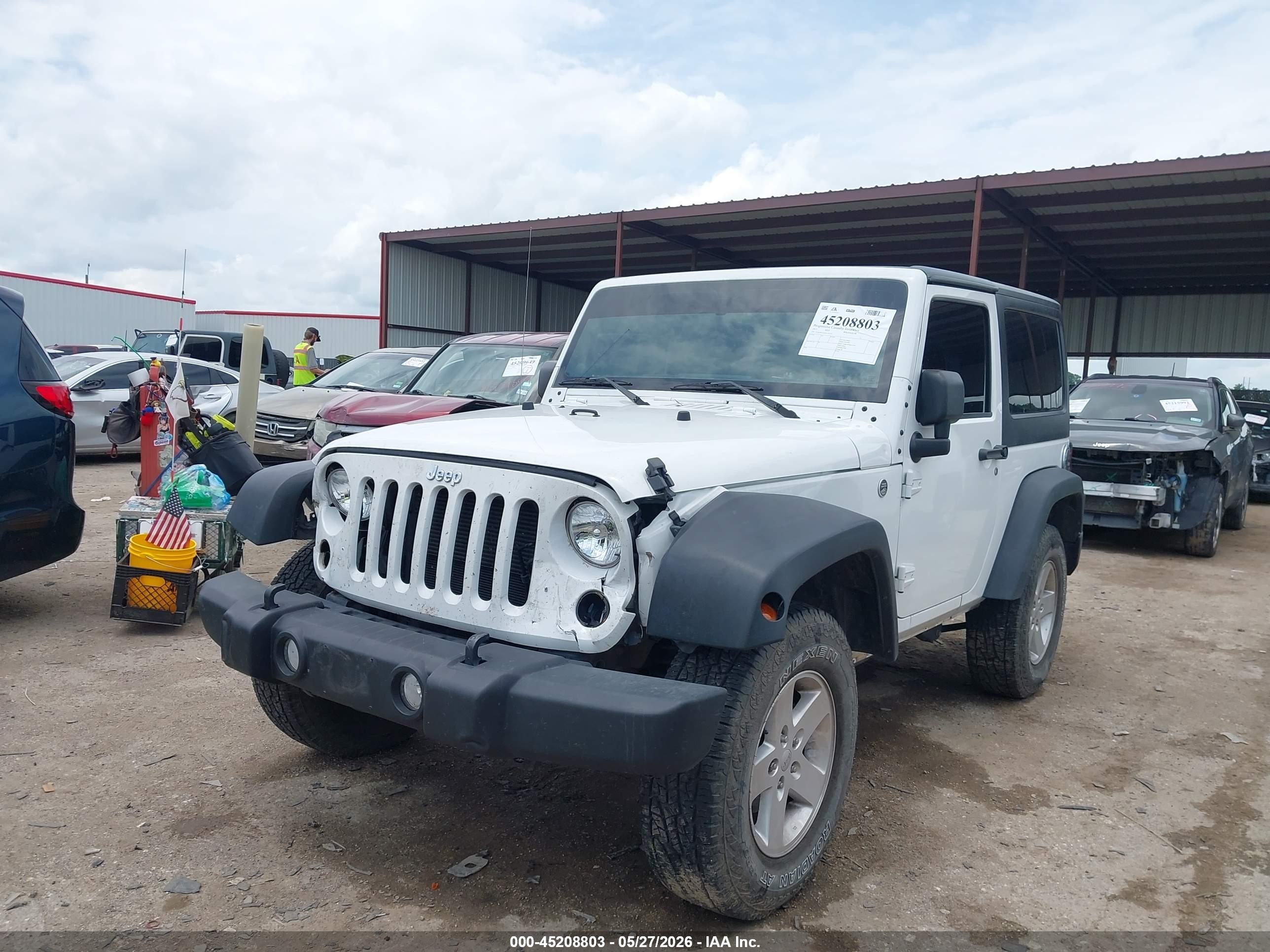 2013 Jeep Wrangler Sport White vin: 1C4AJWAGXDL595170
