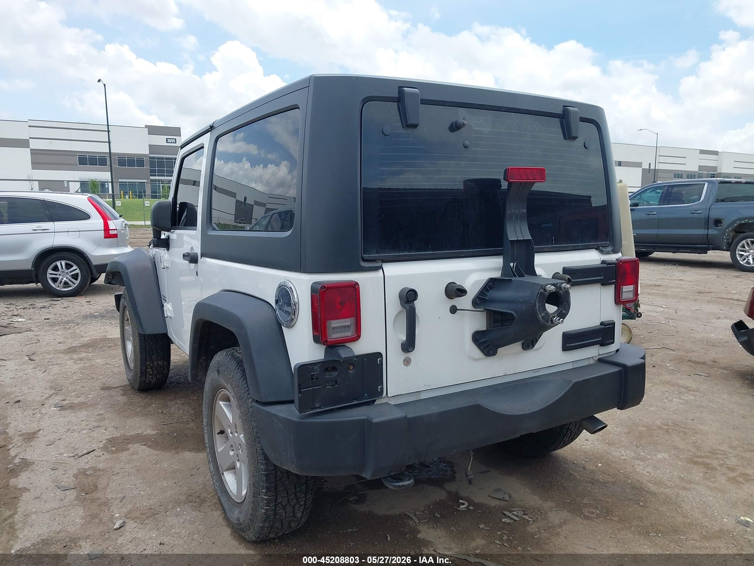 2013 Jeep Wrangler Sport White vin: 1C4AJWAGXDL595170