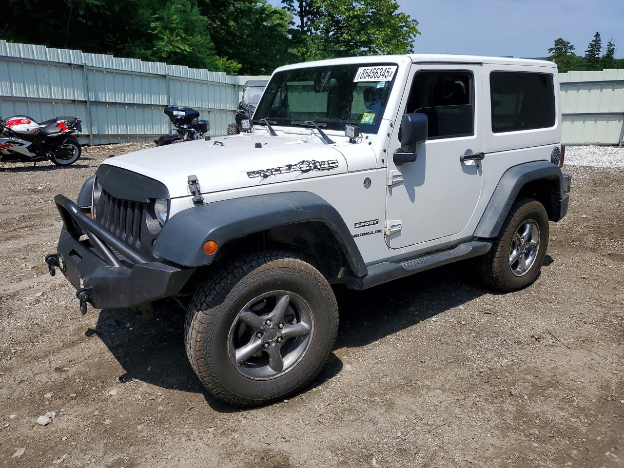 2015 Jeep Wrangler Sport White vin: 1C4AJWAGXFL529916