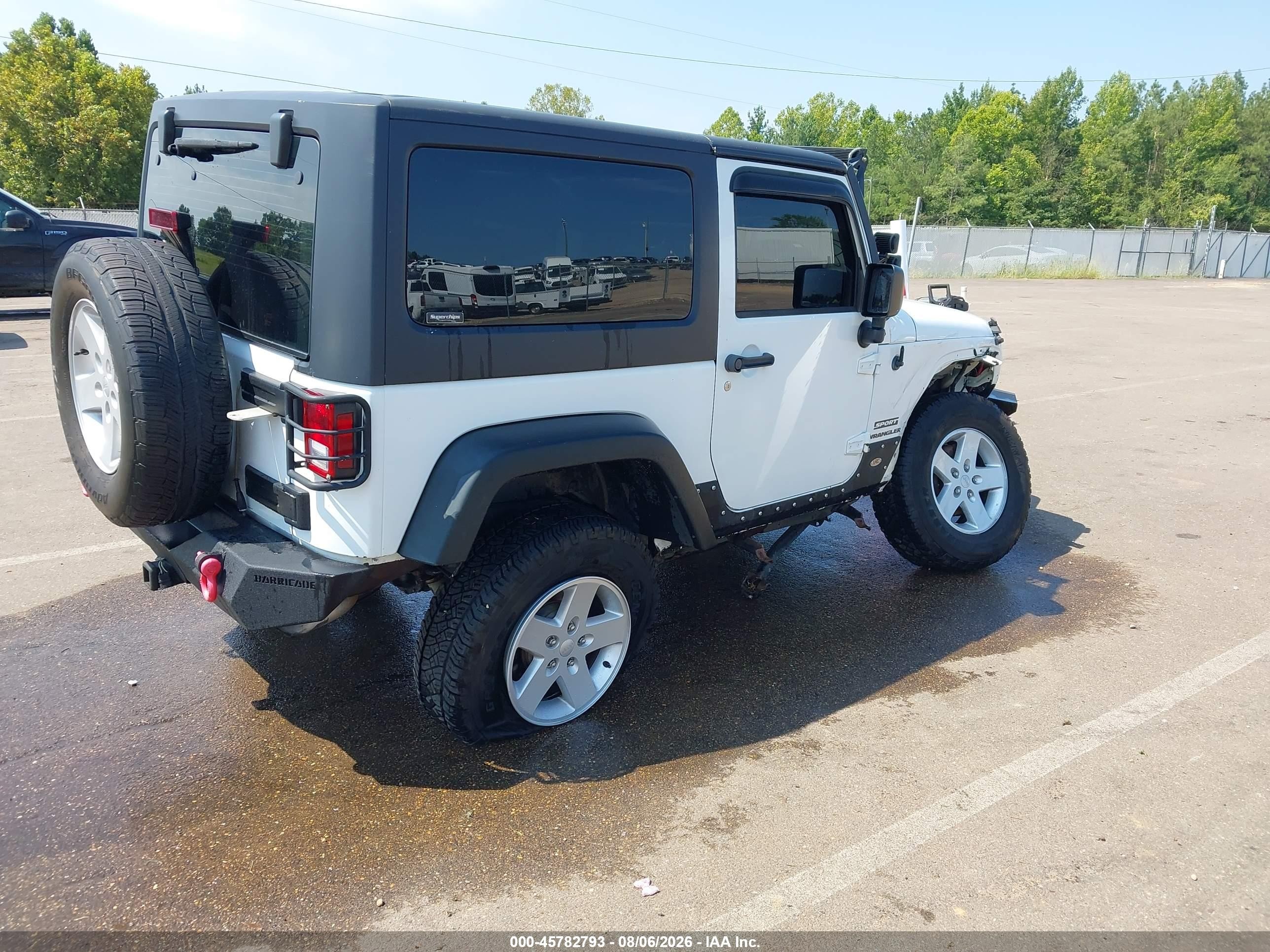 2015 Jeep Wrangler Sport Белый vin: 1C4AJWAGXFL593146