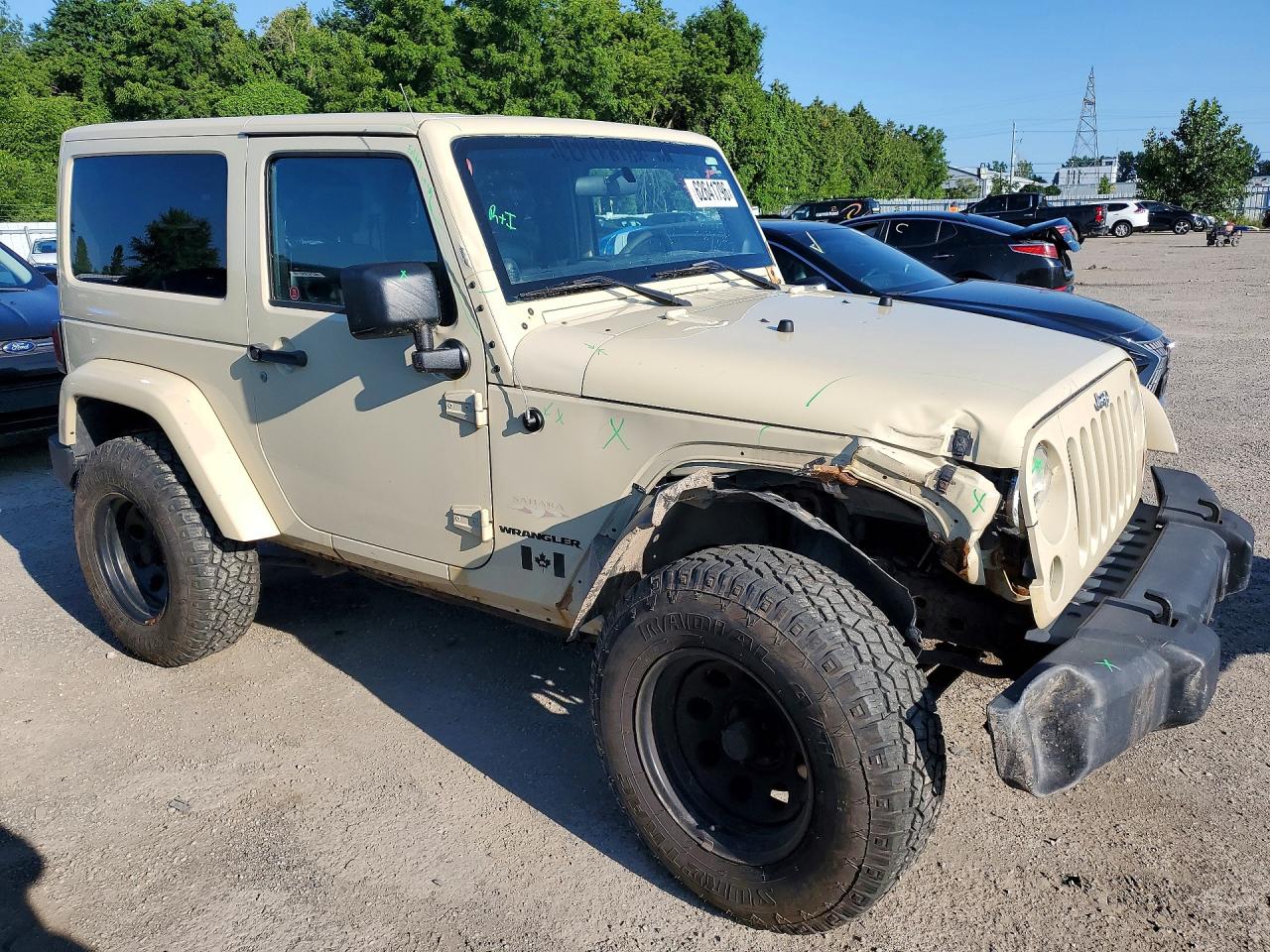 2012 Jeep Wrangler Sahara Желто-коричневый vin: 1C4AJWBG1CL105356