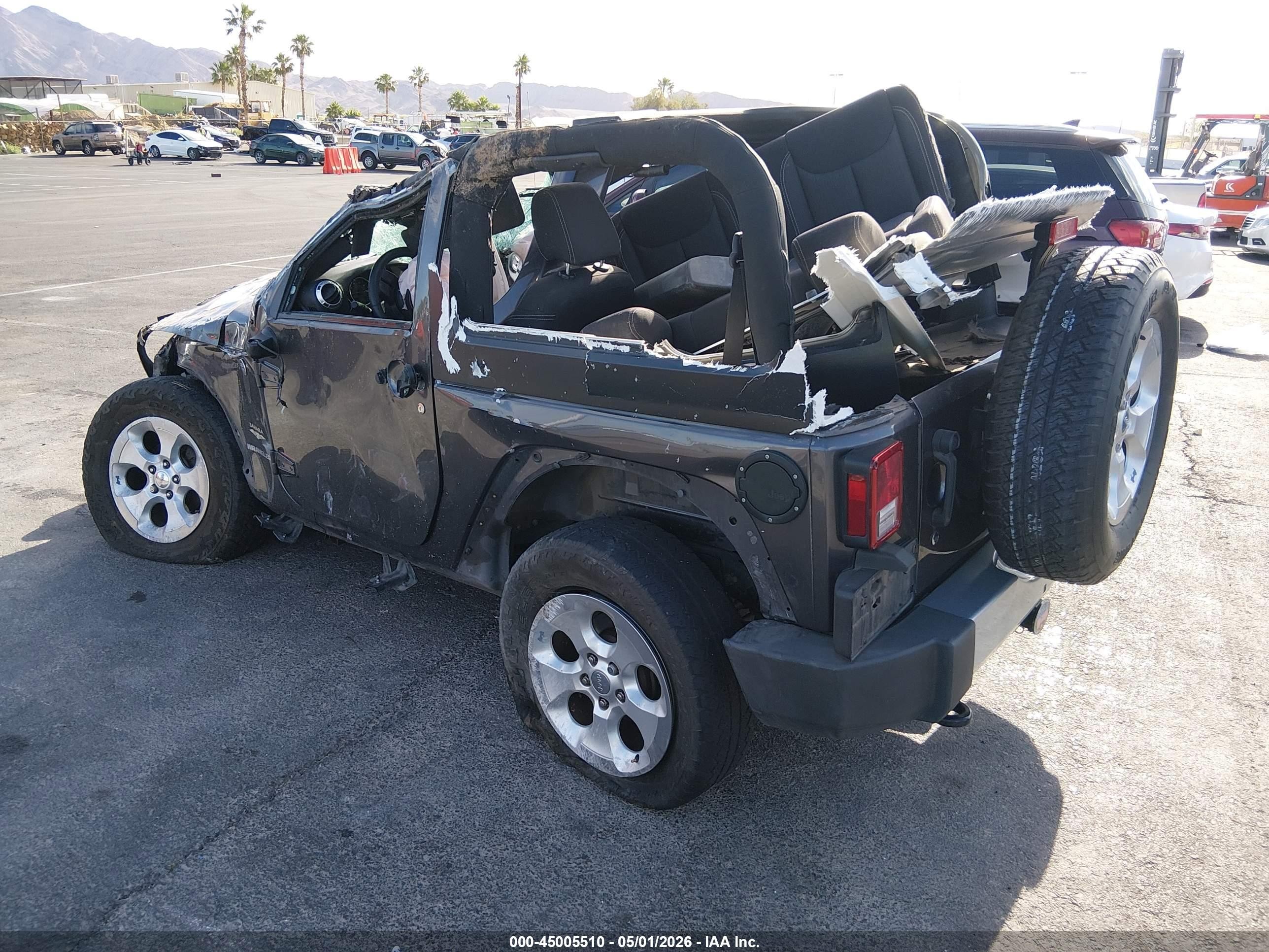 2014 Jeep Wrangler Sahara Gray vin: 1C4AJWBG2EL181123
