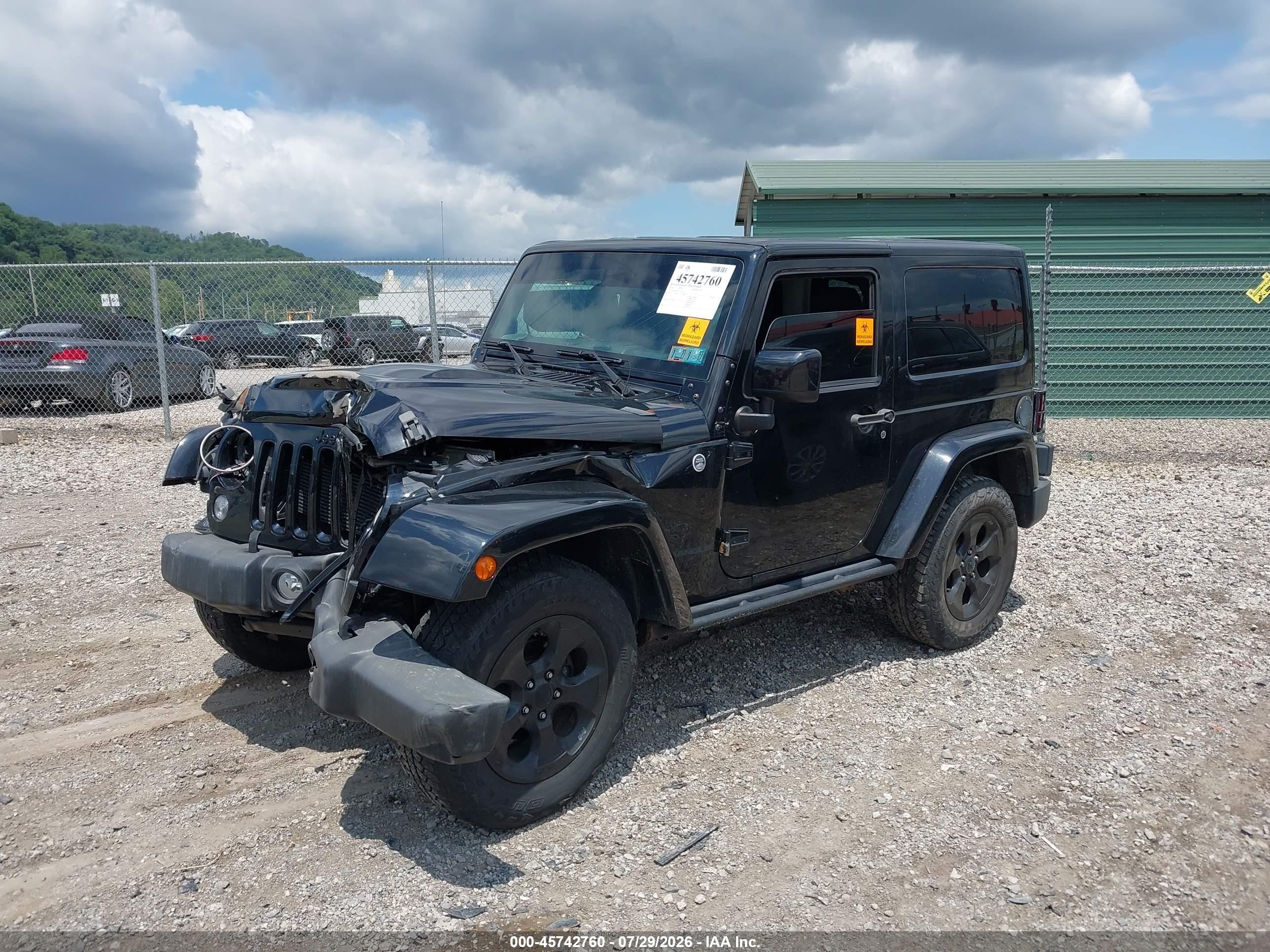 2015 Jeep Wrangler Altitude Black vin: 1C4AJWBG7FL715458