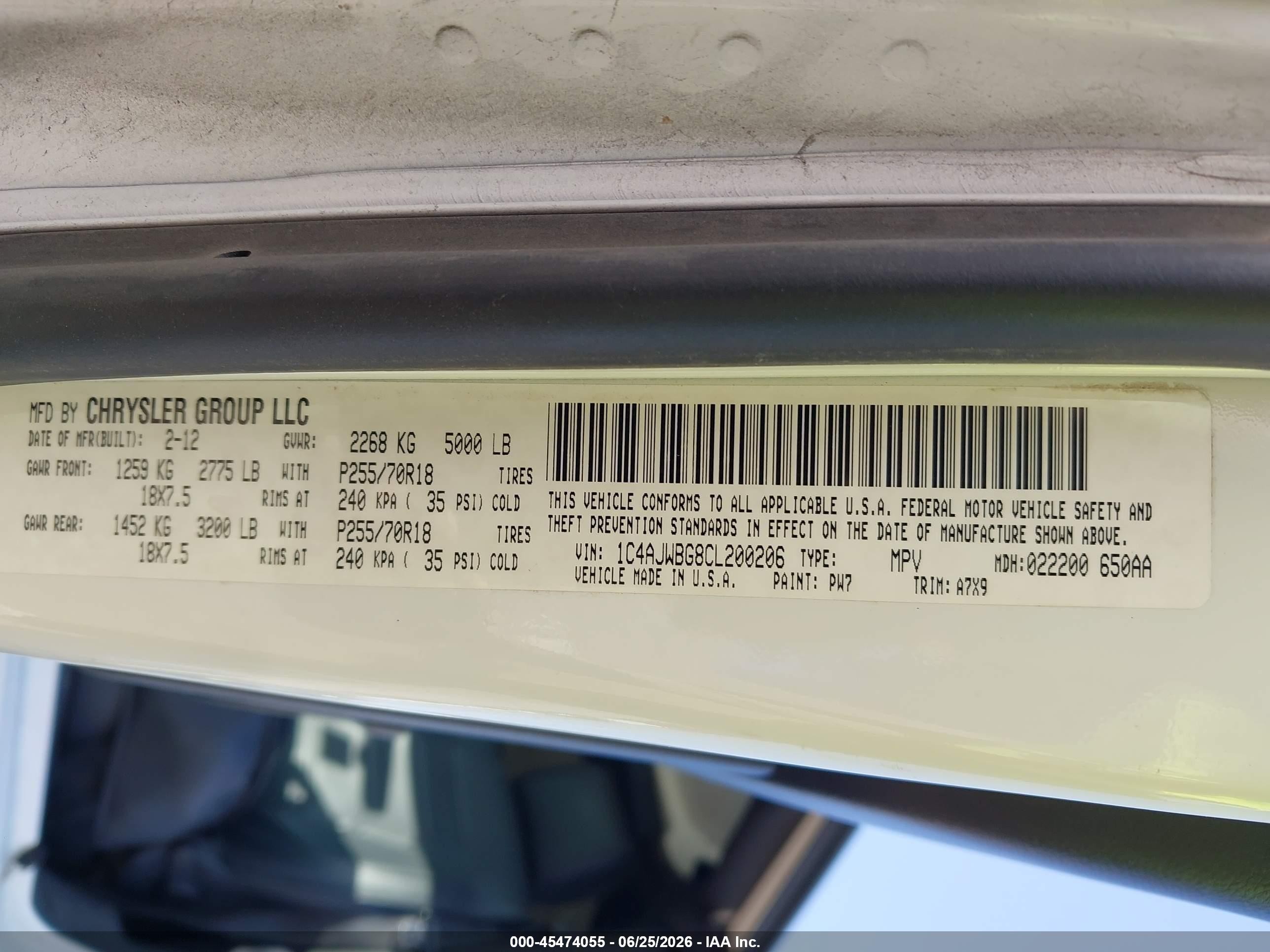 2012 Jeep Wrangler Sahara White vin: 1C4AJWBG8CL200206