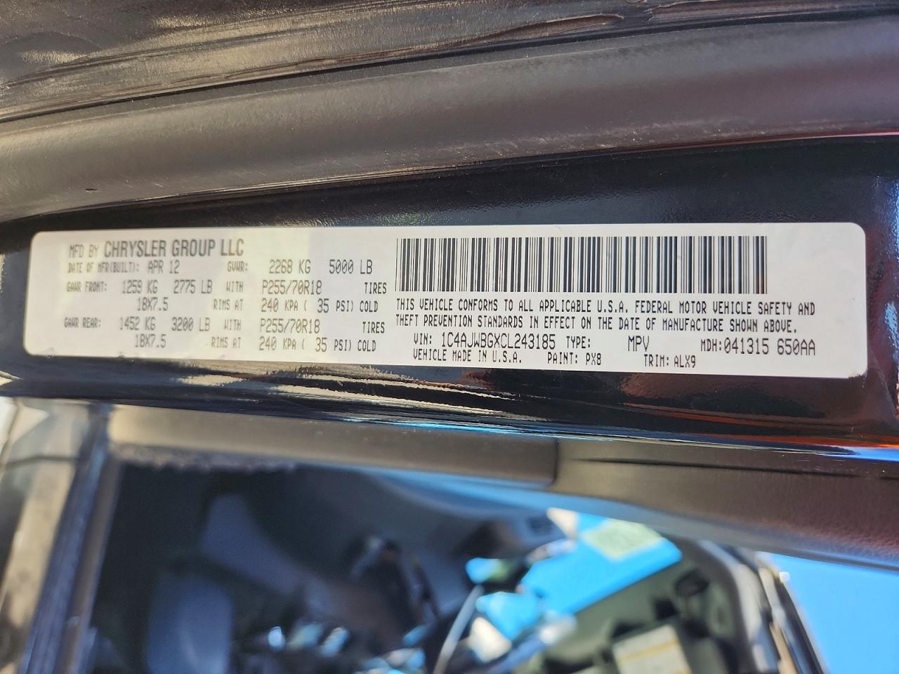 2012 Jeep Wrangler Sahara Черный vin: 1C4AJWBGXCL243185