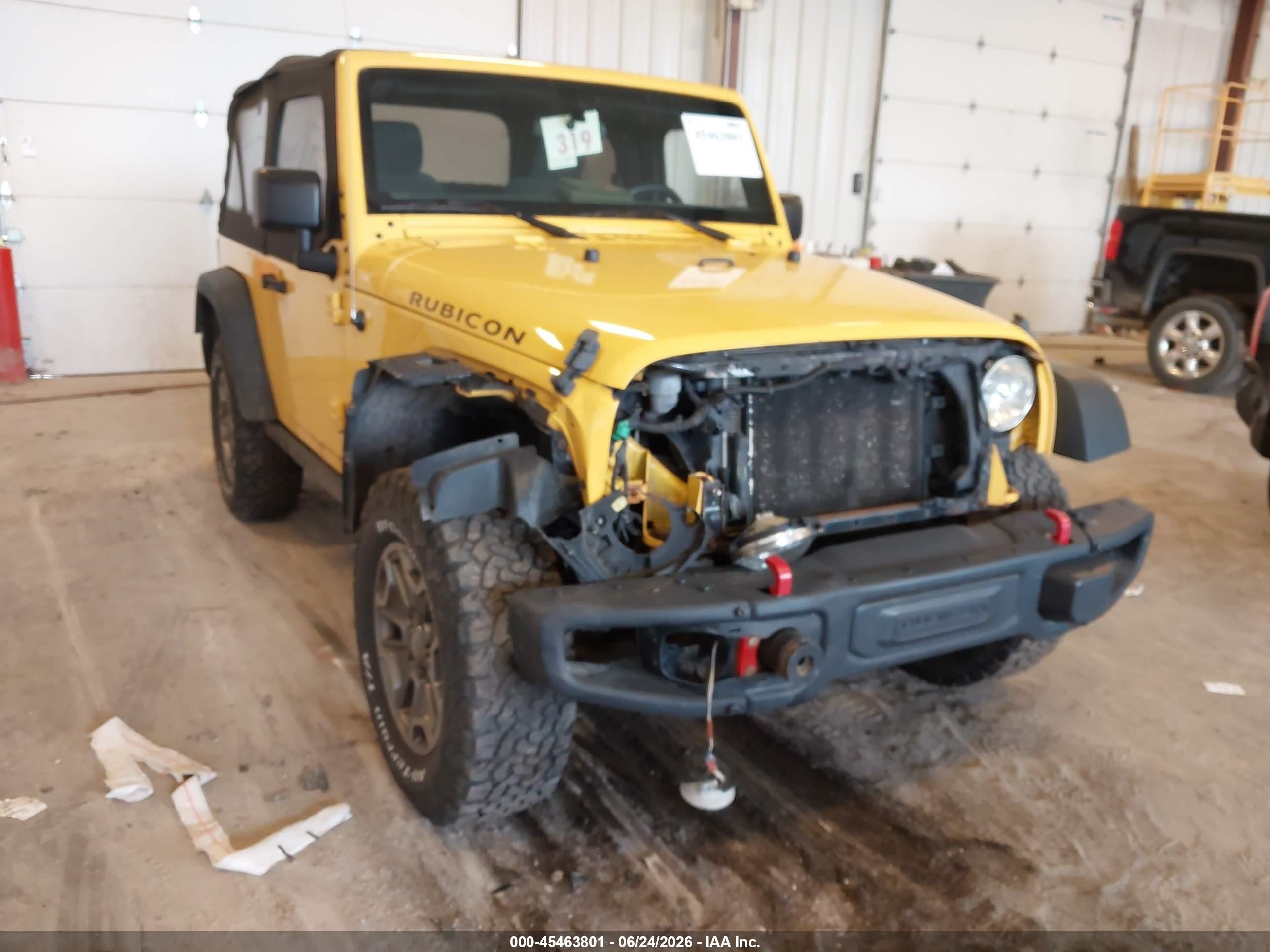 2015 Jeep Wrangler Rubicon Yellow vin: 1C4BJWCG0FL606746