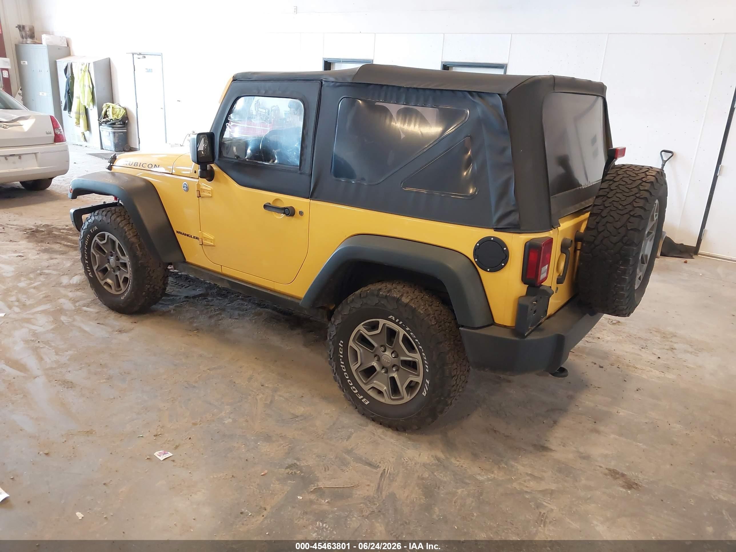 2015 Jeep Wrangler Rubicon Yellow vin: 1C4BJWCG0FL606746