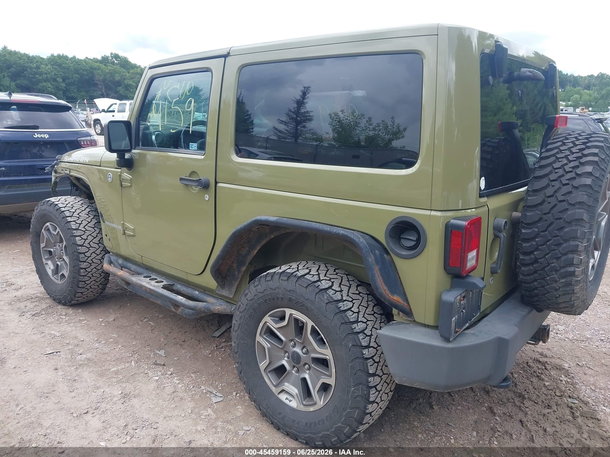 2013 Jeep Wrangler Rubicon Green vin: 1C4BJWCG2DL575707
