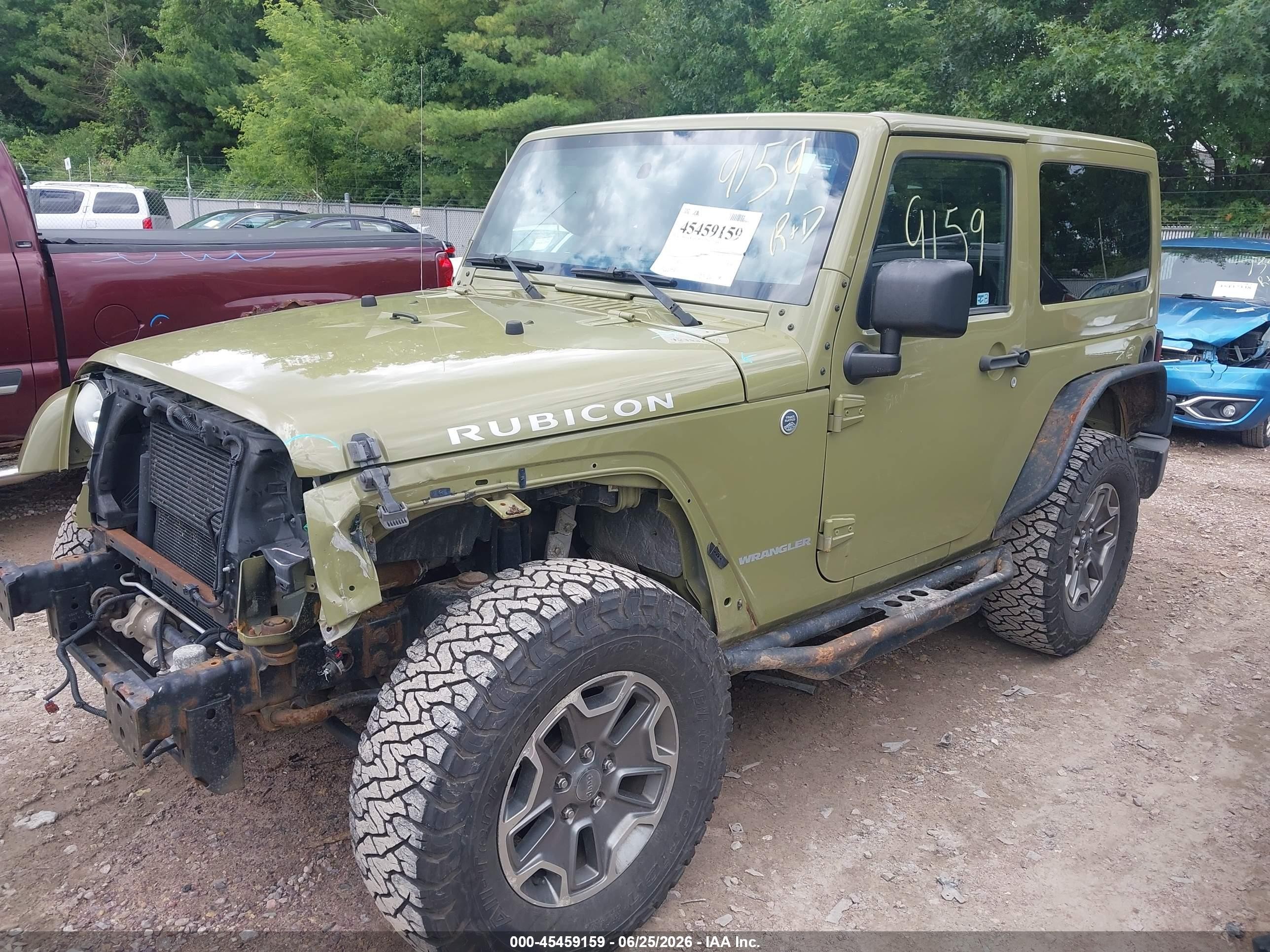 2013 Jeep Wrangler Rubicon Green vin: 1C4BJWCG2DL575707