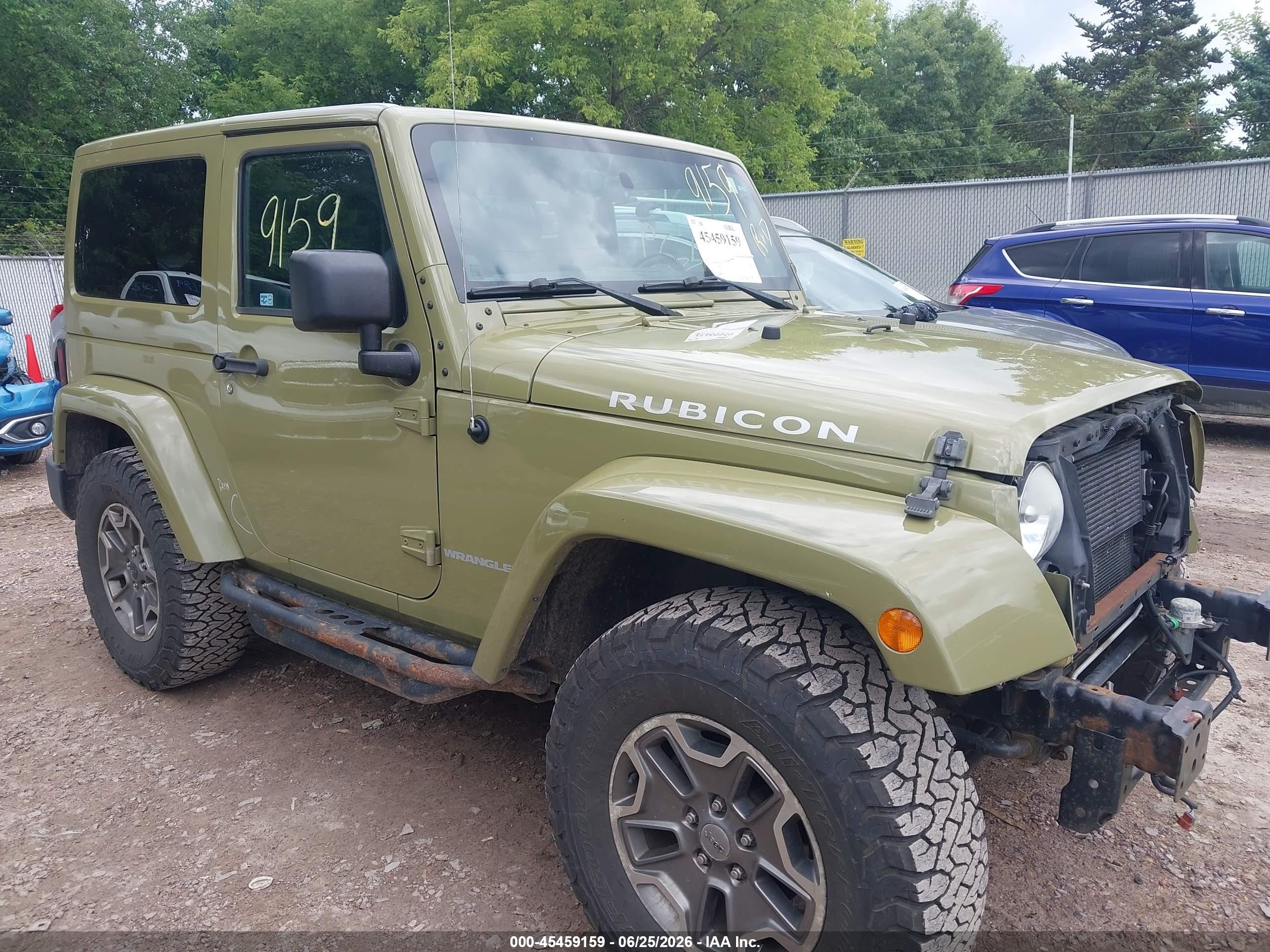 2013 Jeep Wrangler Rubicon Green vin: 1C4BJWCG2DL575707
