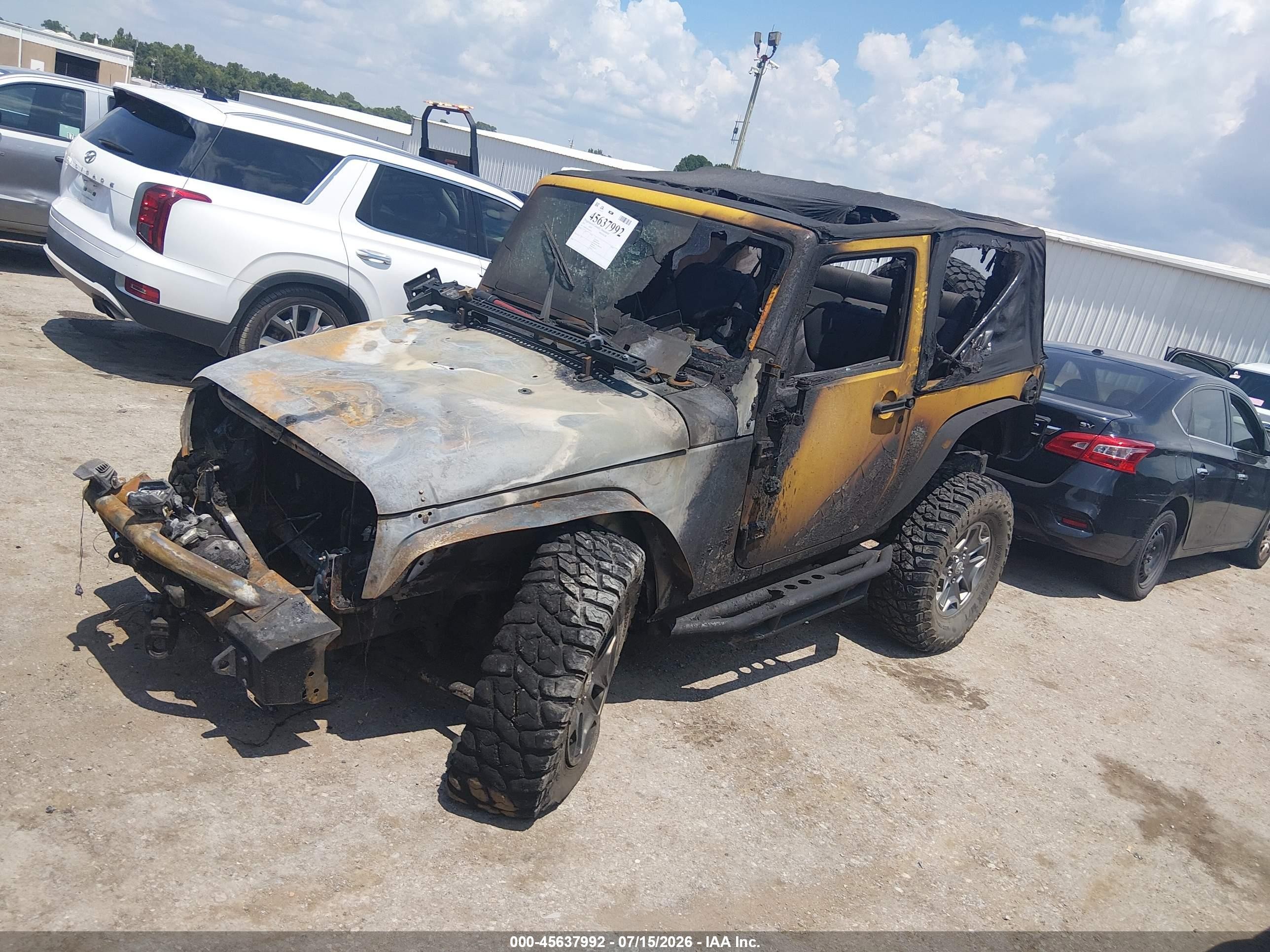 2015 Jeep Wrangler Rubicon Yellow vin: 1C4BJWCG6FL666322