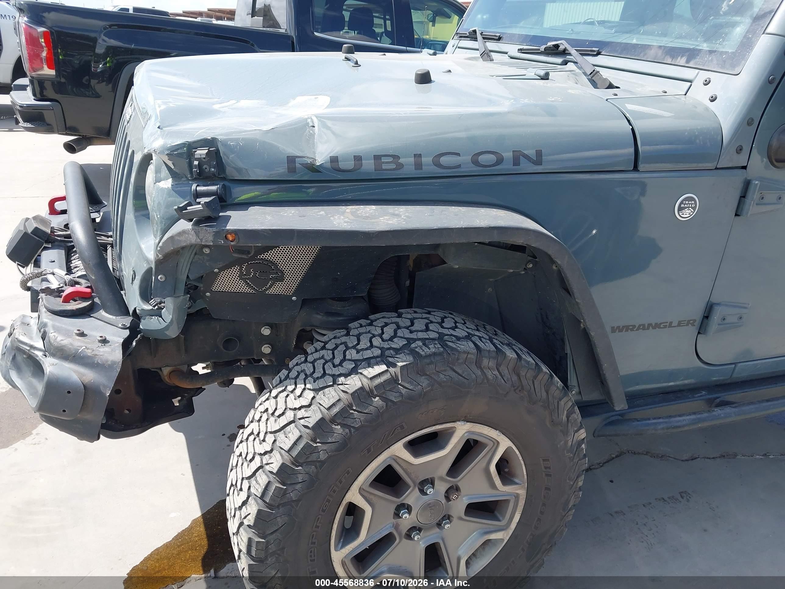2014 Jeep Wrangler Rubicon Gray vin: 1C4BJWCGXEL181177