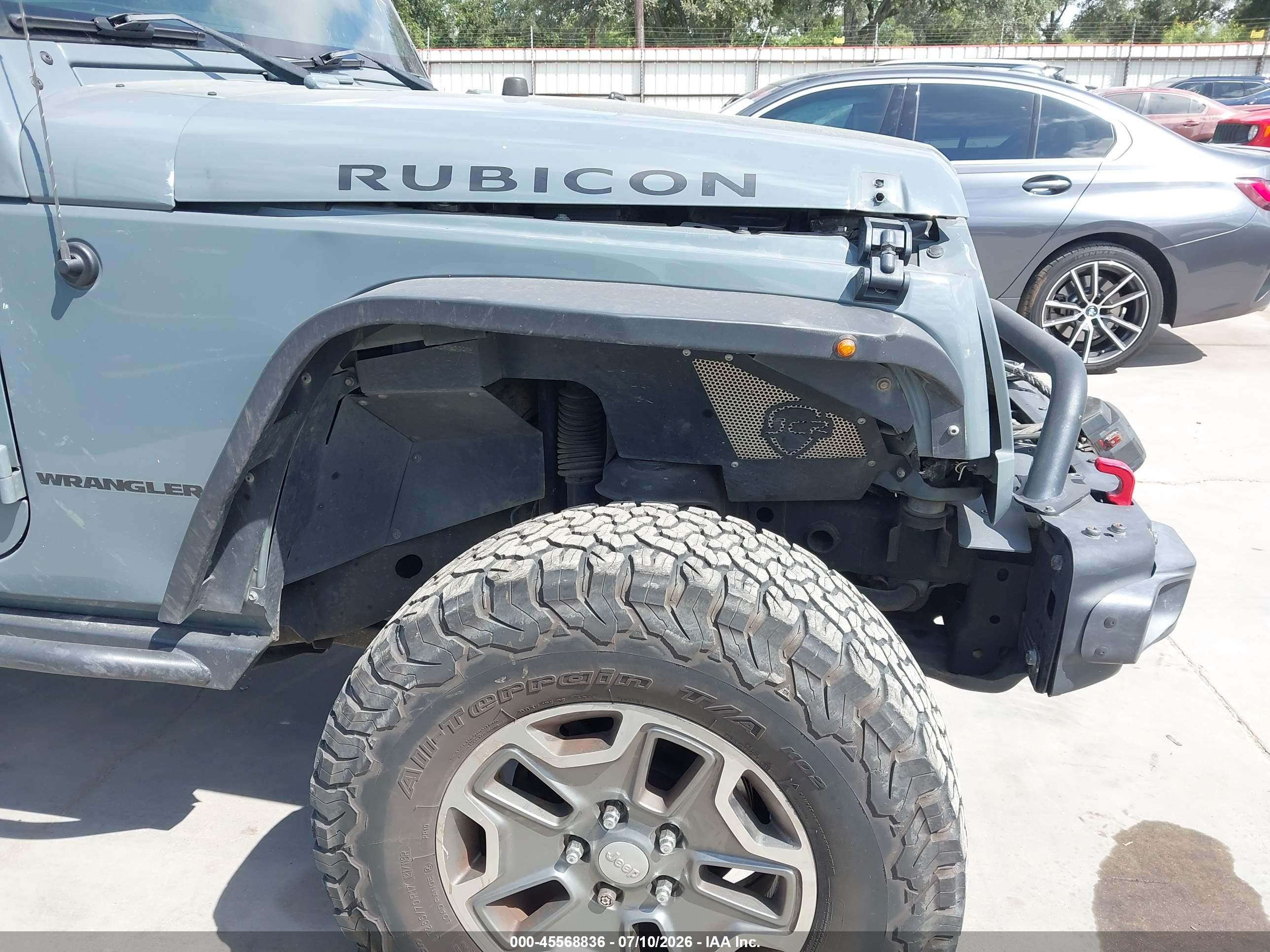 2014 Jeep Wrangler Rubicon Gray vin: 1C4BJWCGXEL181177