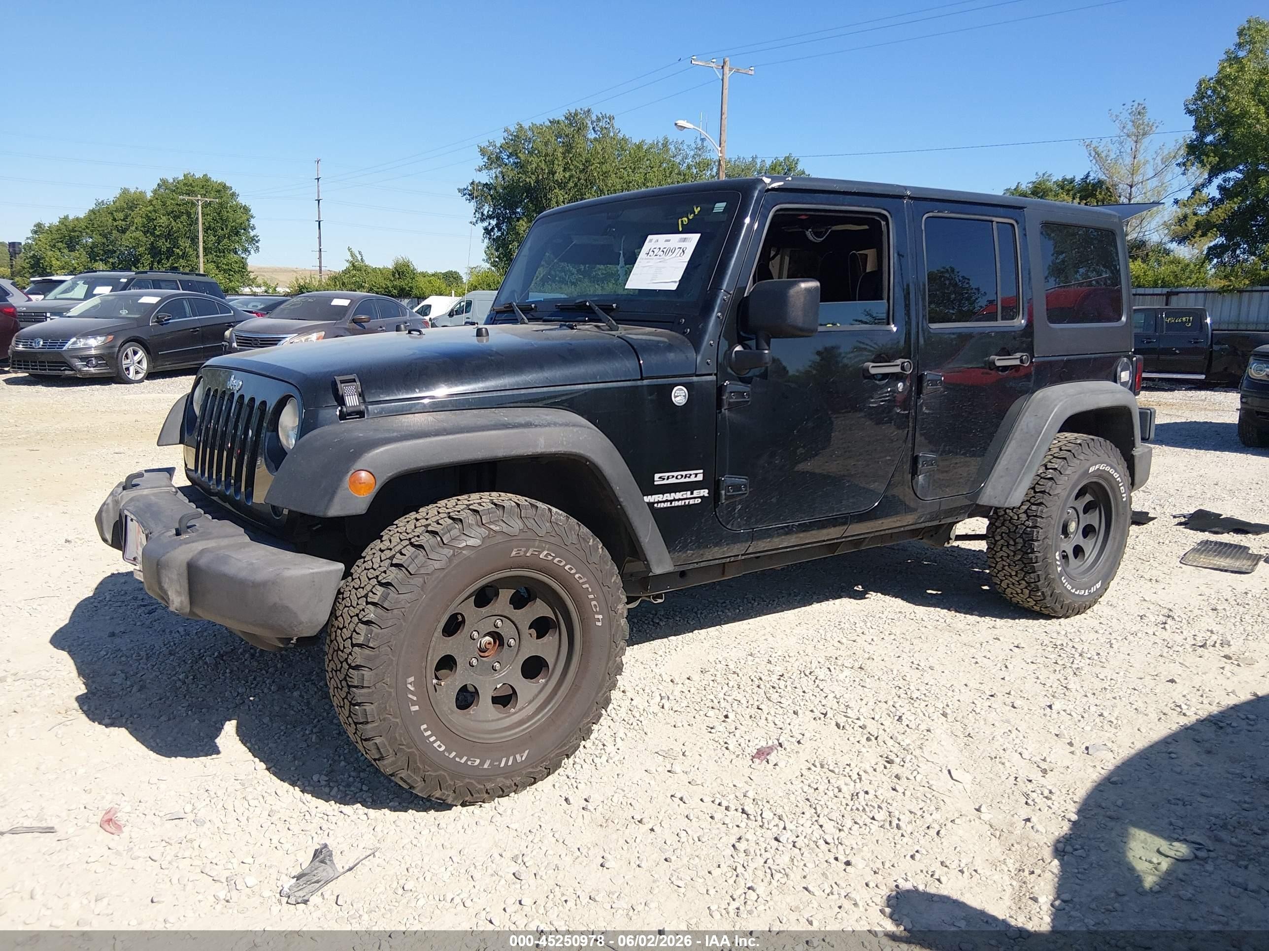 2012 Jeep Wrangler Unlimited Sport Black vin: 1C4BJWDG0CL151066