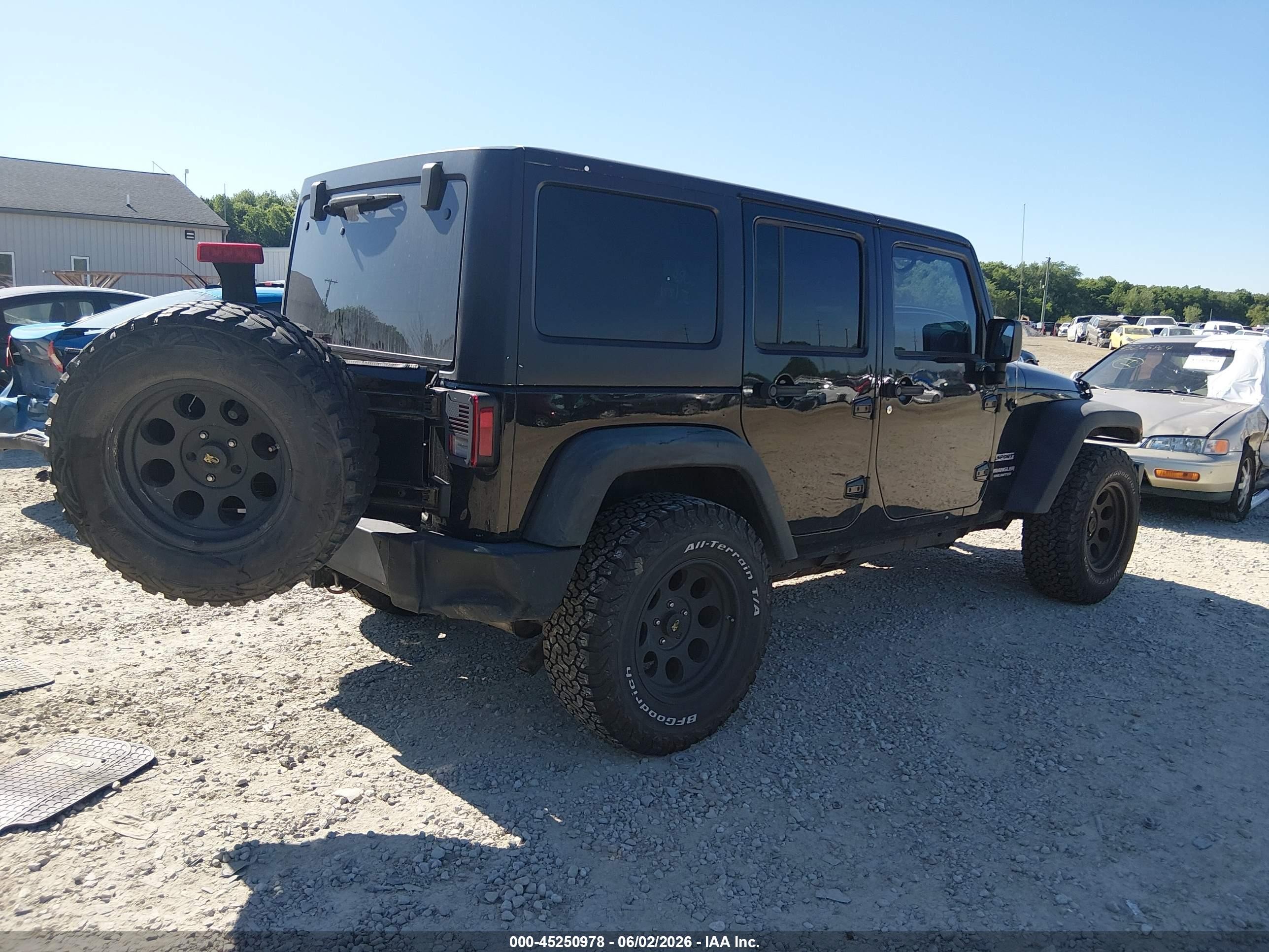 2012 Jeep Wrangler Unlimited Sport Black vin: 1C4BJWDG0CL151066