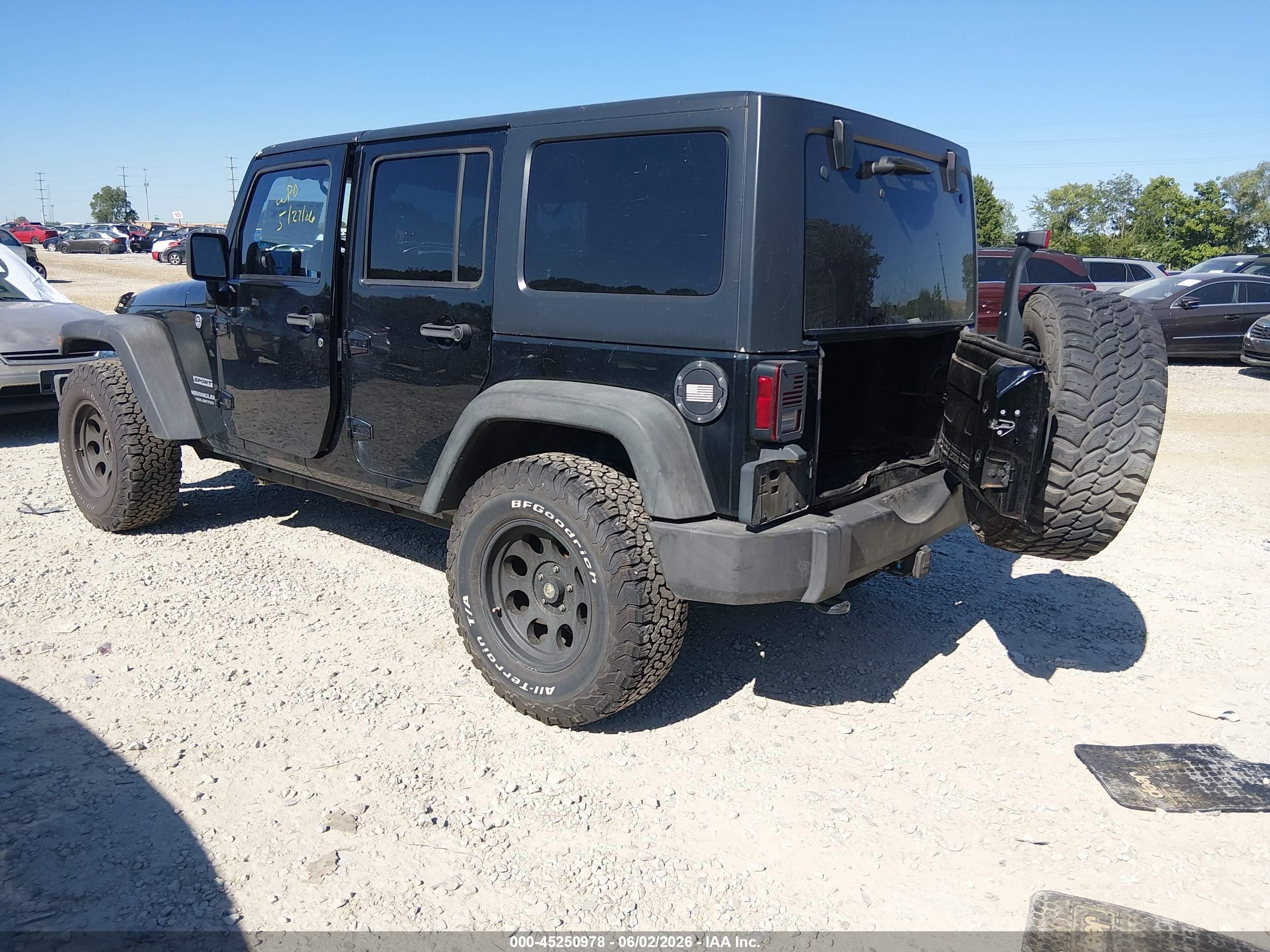 2012 Jeep Wrangler Unlimited Sport Black vin: 1C4BJWDG0CL151066