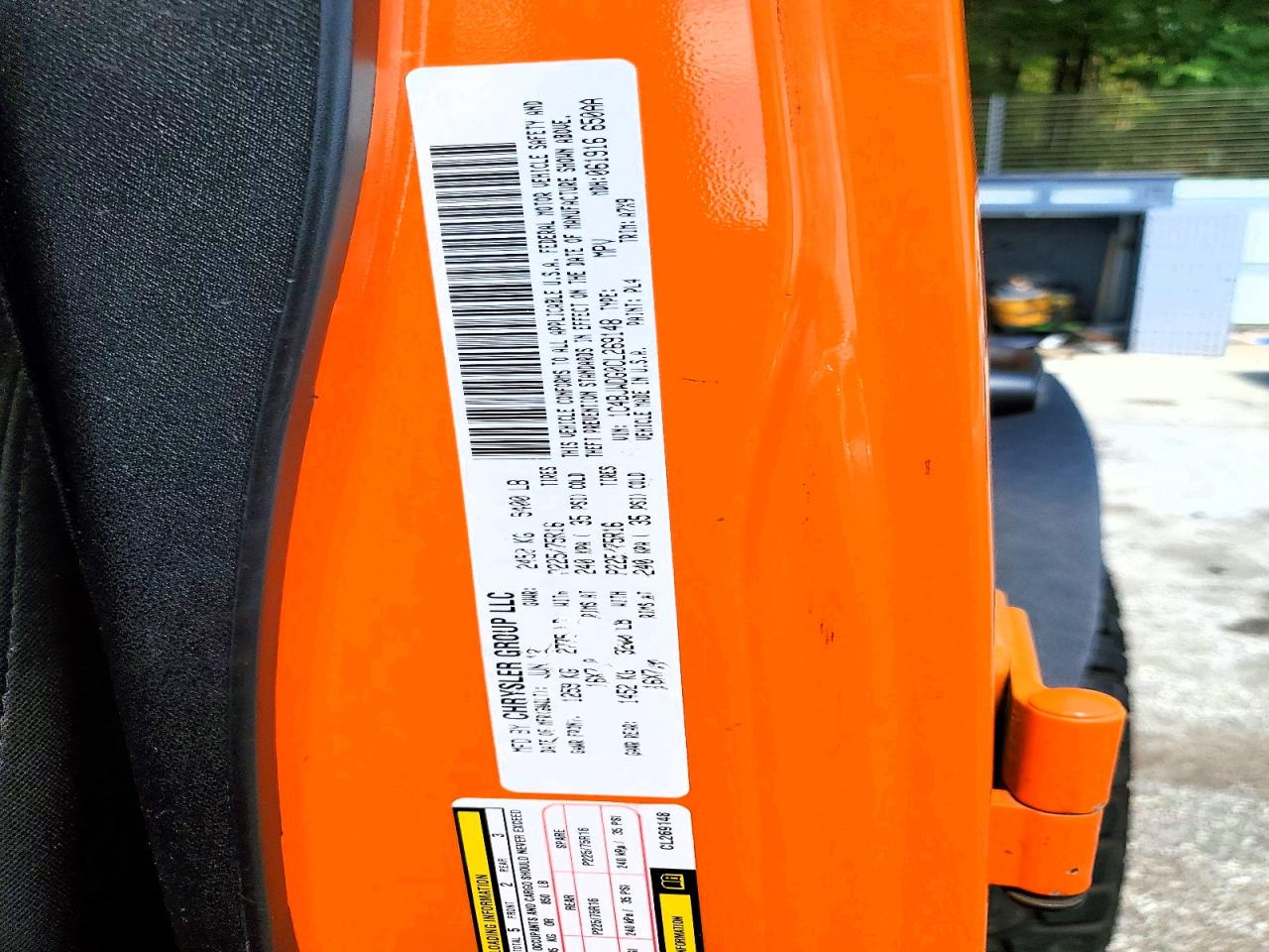 2012 Jeep Wrangler Unlimited Sport Orange vin: 1C4BJWDG0CL269148