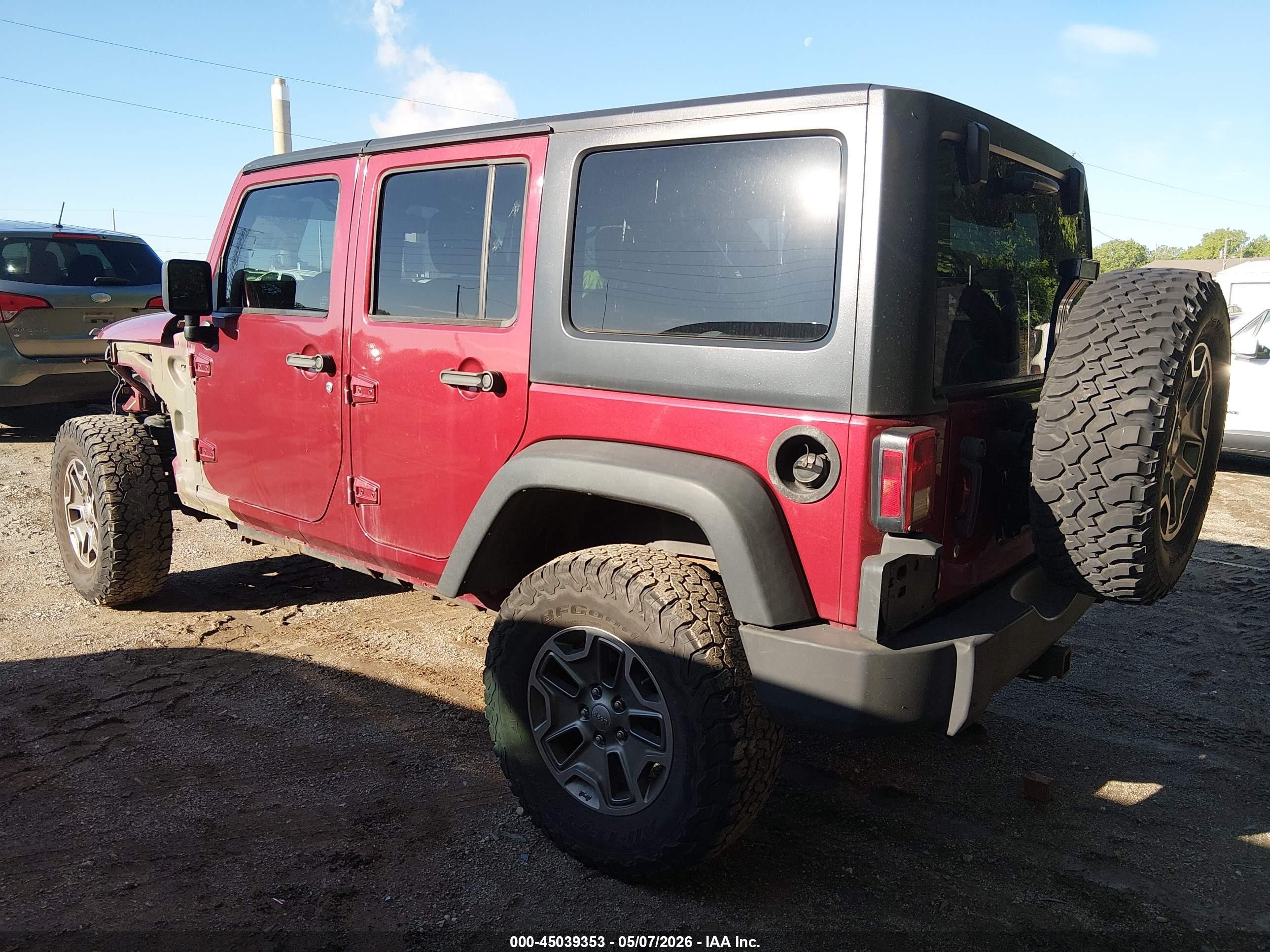 2013 Jeep Wrangler Unlimited Sport Red vin: 1C4BJWDG0DL508022