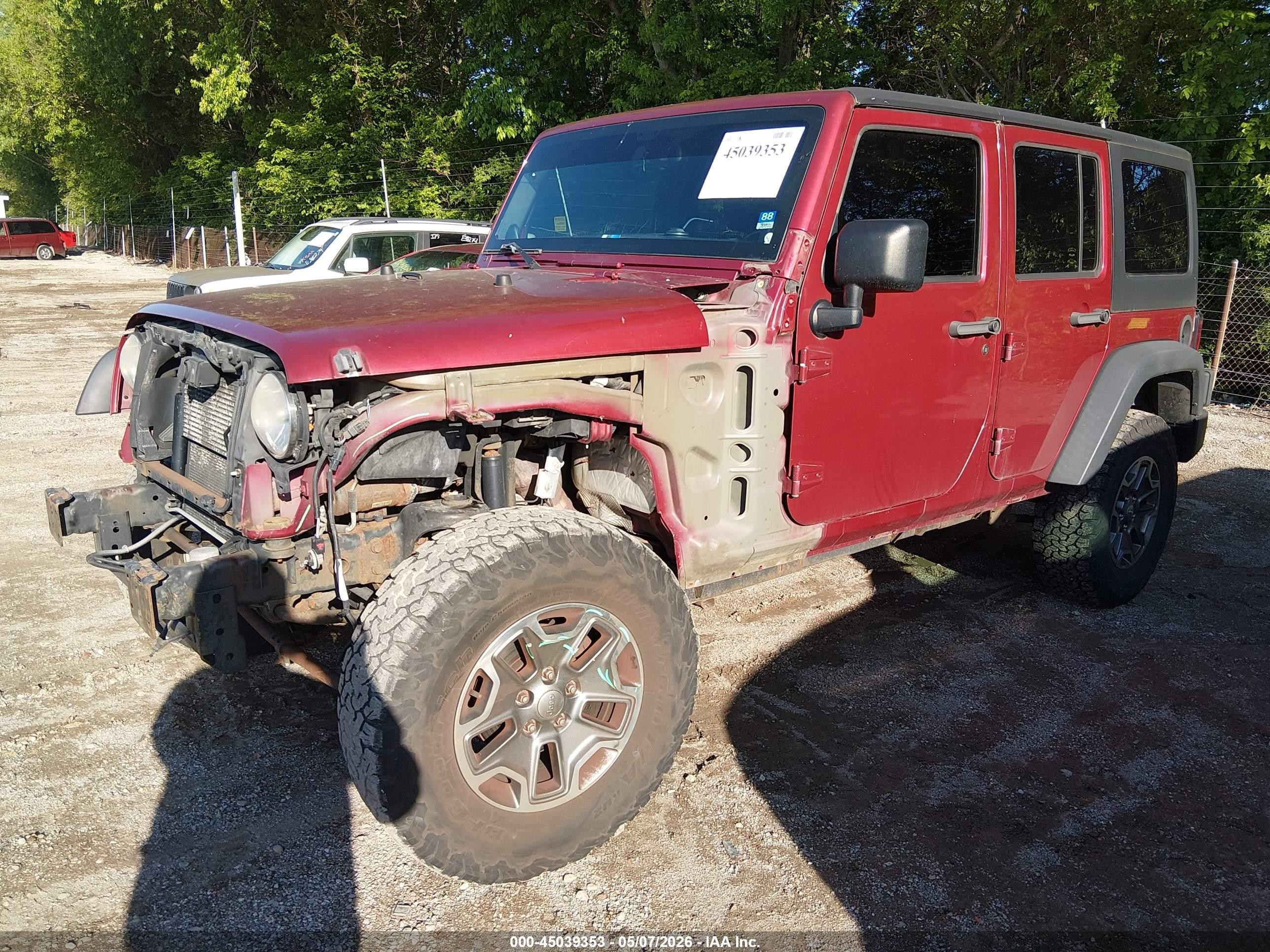 2013 Jeep Wrangler Unlimited Sport Red vin: 1C4BJWDG0DL508022