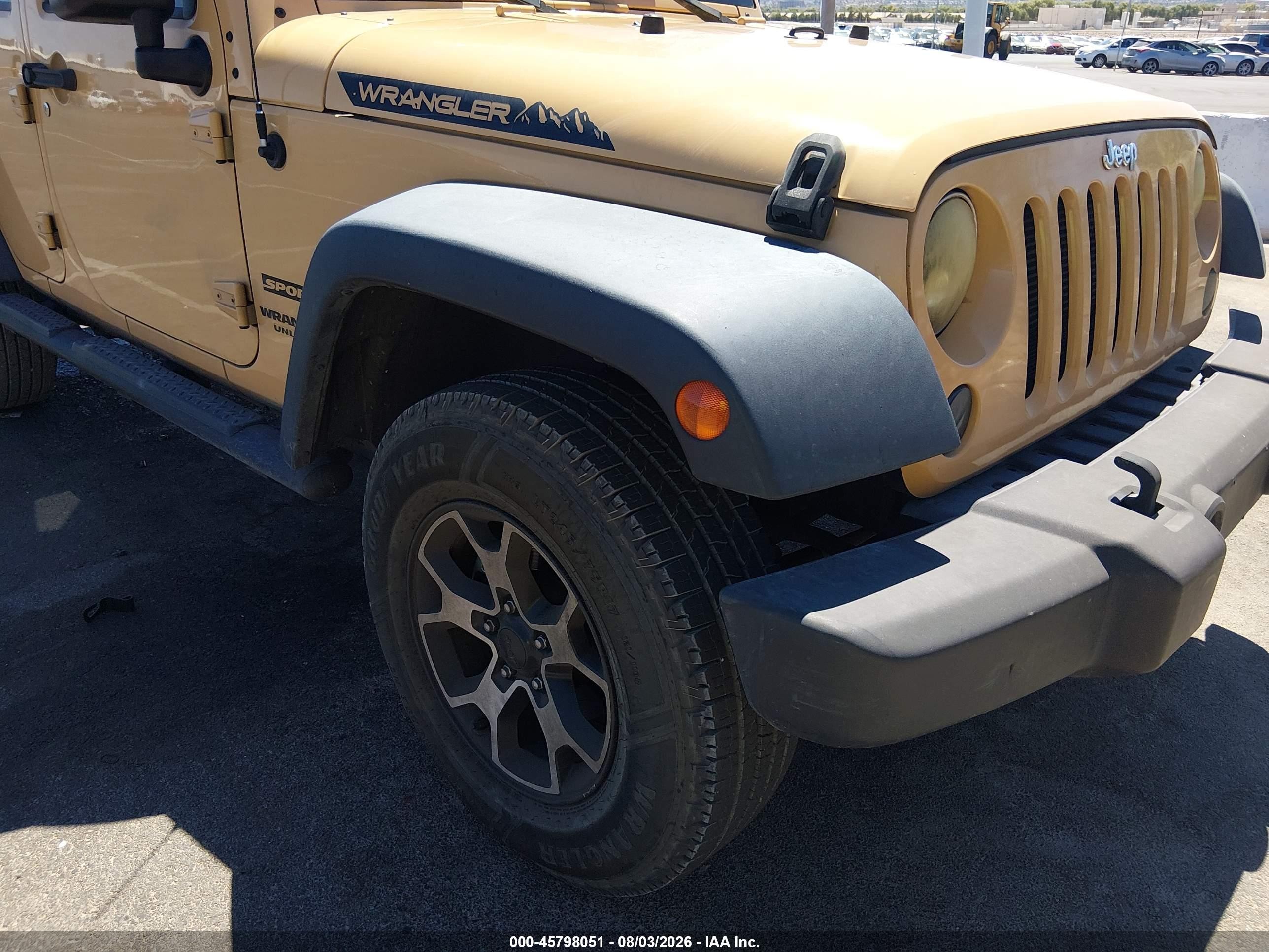 2014 Jeep Wrangler Unlimited Sport Champagne vin: 1C4BJWDG0EL242387