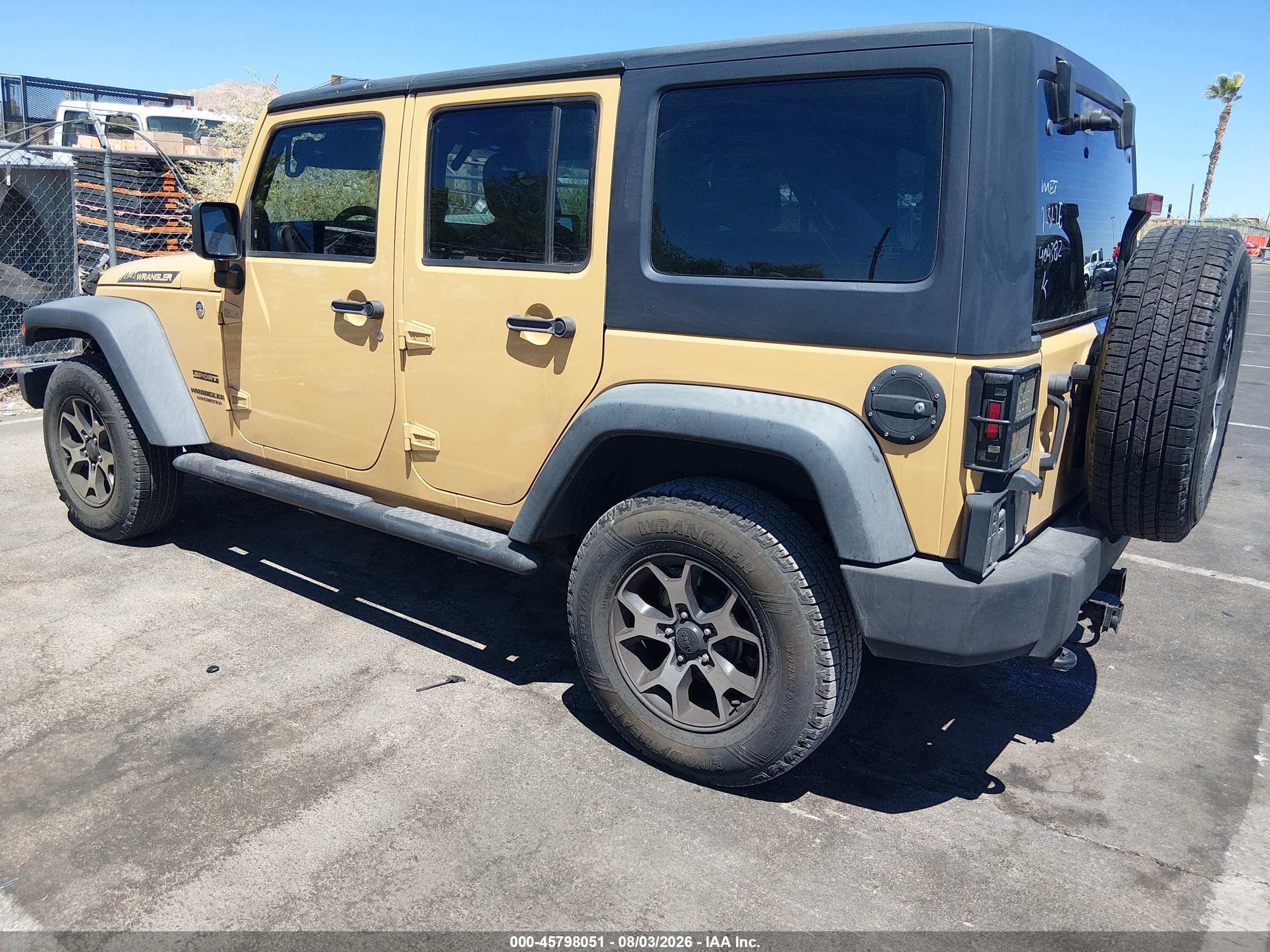 2014 Jeep Wrangler Unlimited Sport Champagne vin: 1C4BJWDG0EL242387